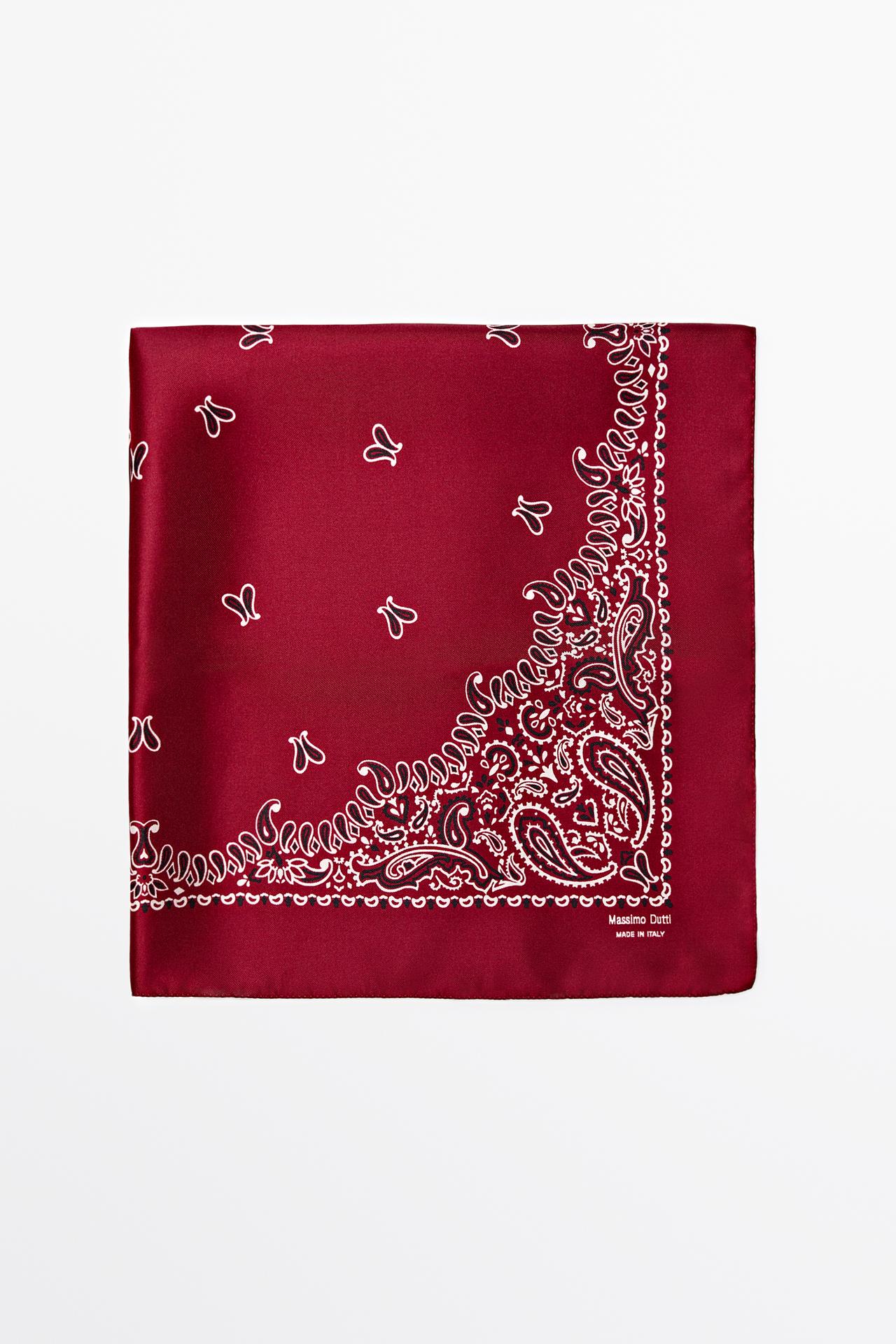 Paisley print scarf — RED