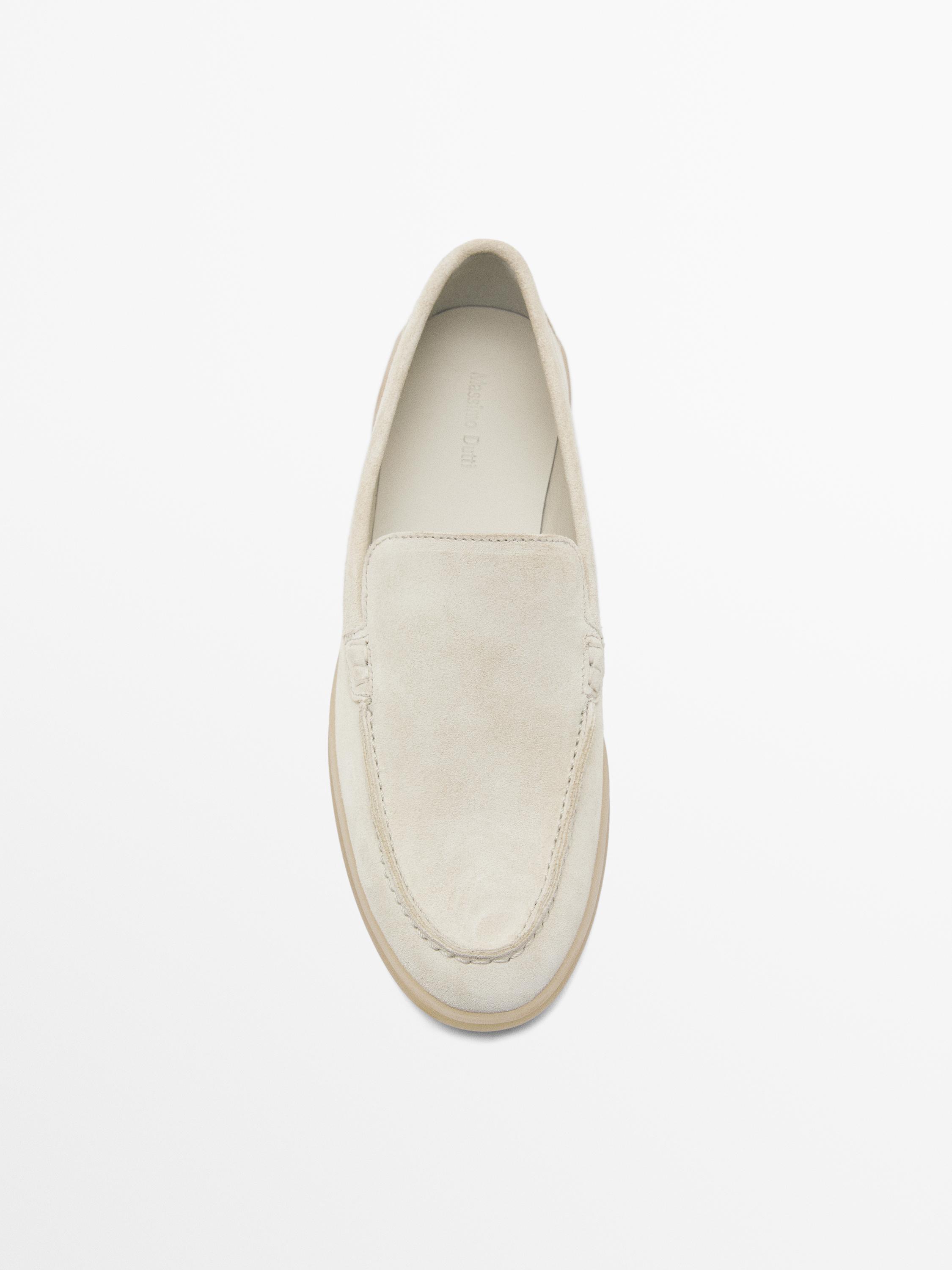 Split leather loafers