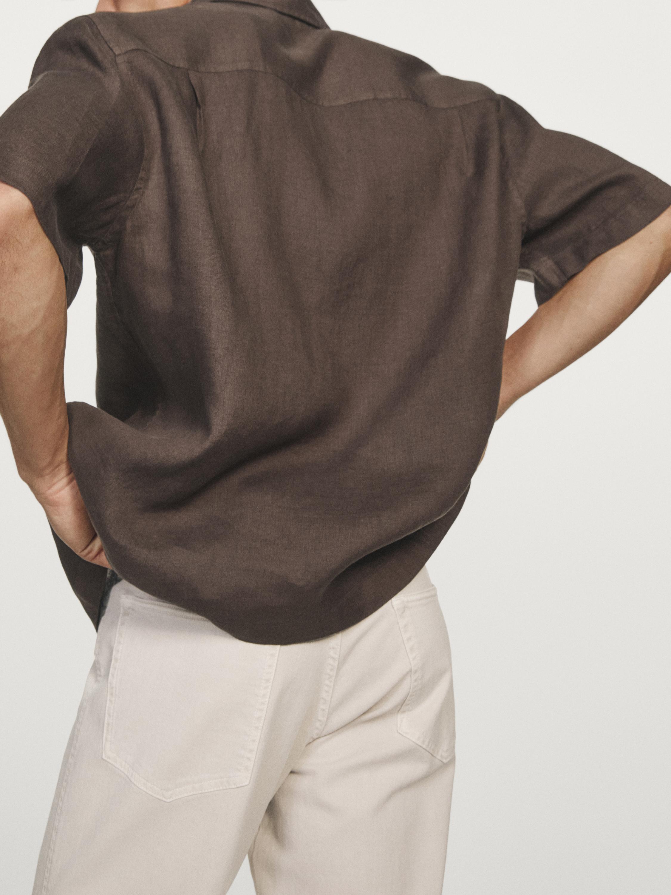 Regular fit short sleeve shirt — BROWN