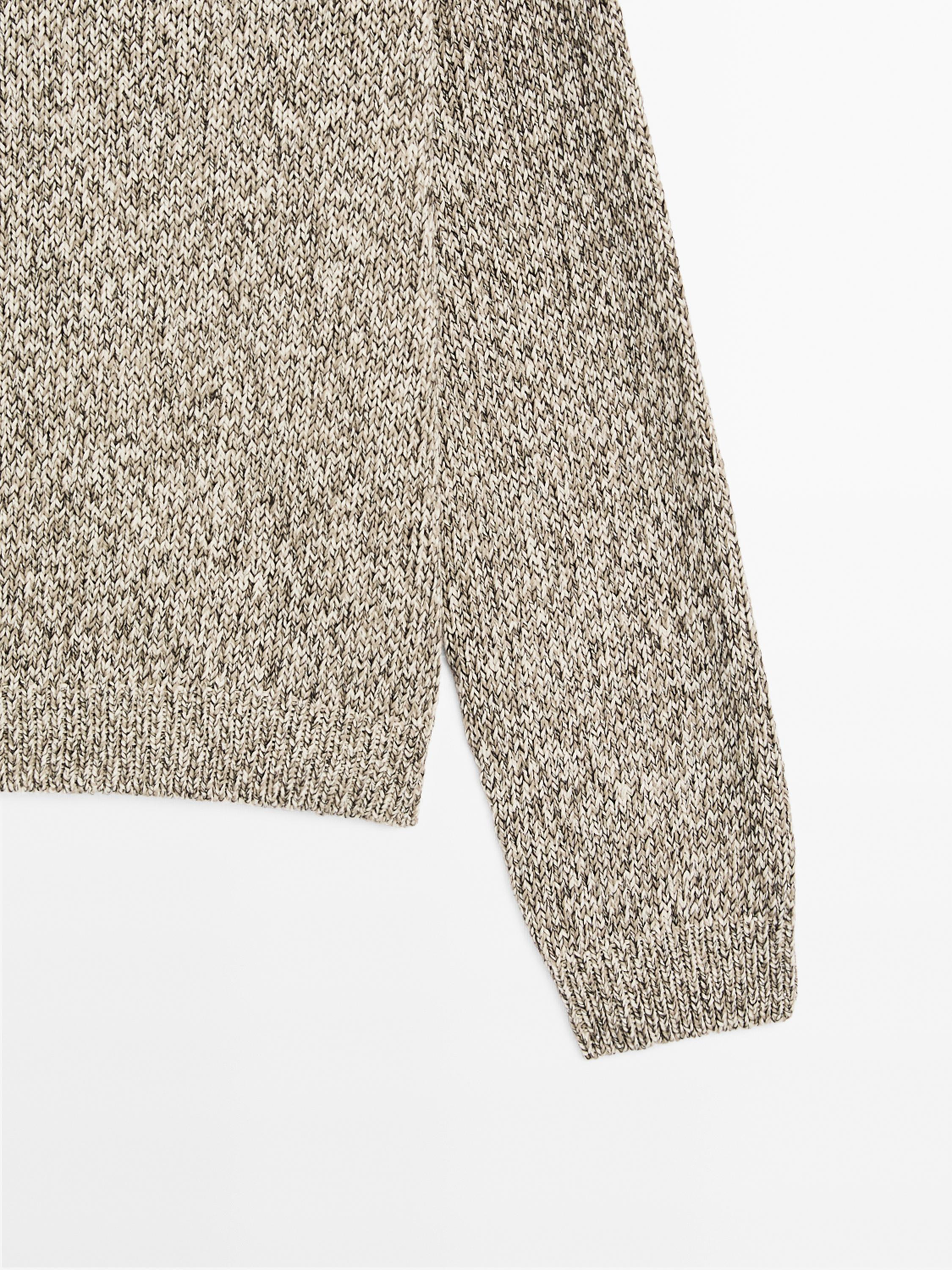 Mouliné boat neck knit sweater