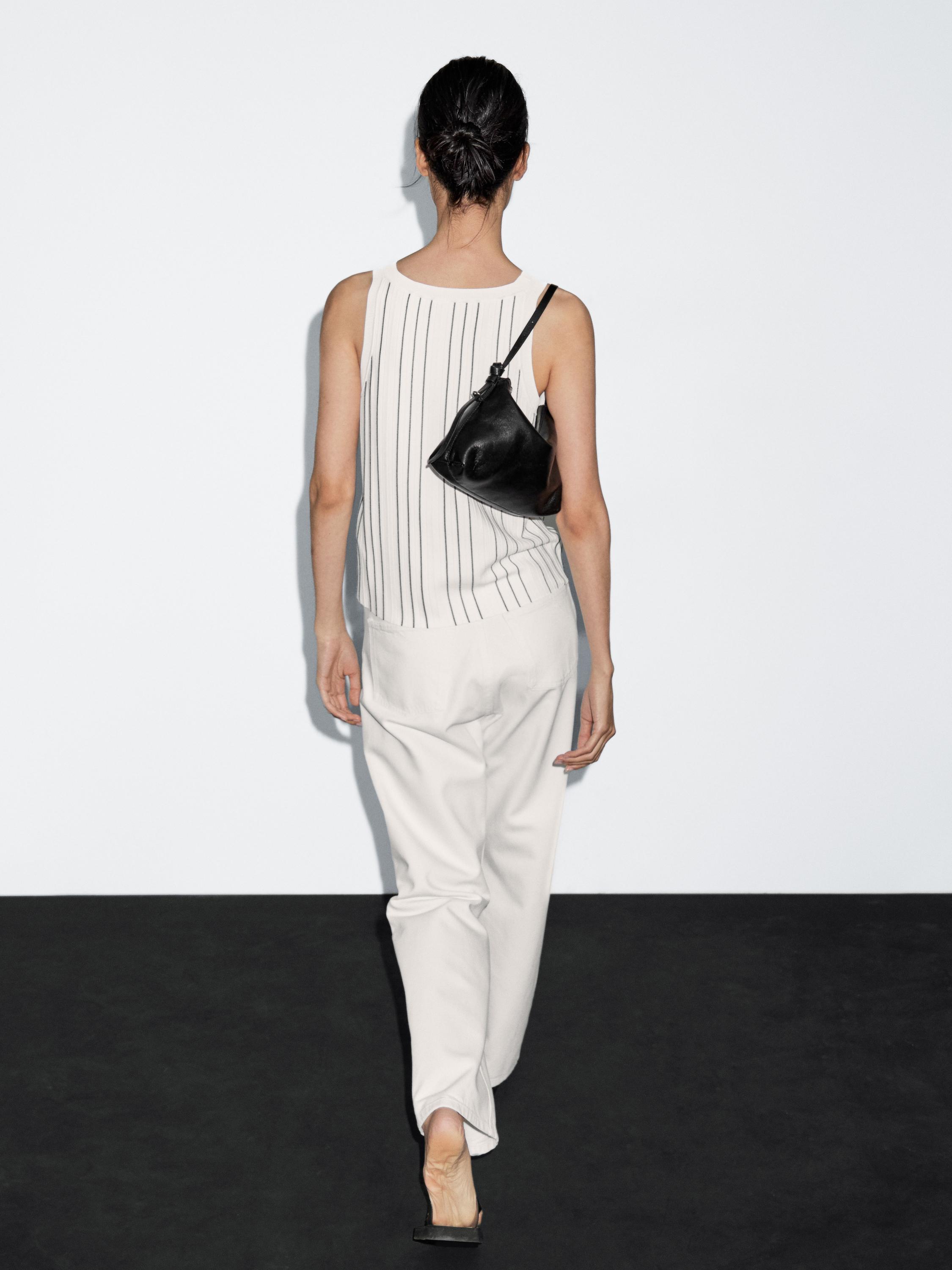 Knit top with striped detail