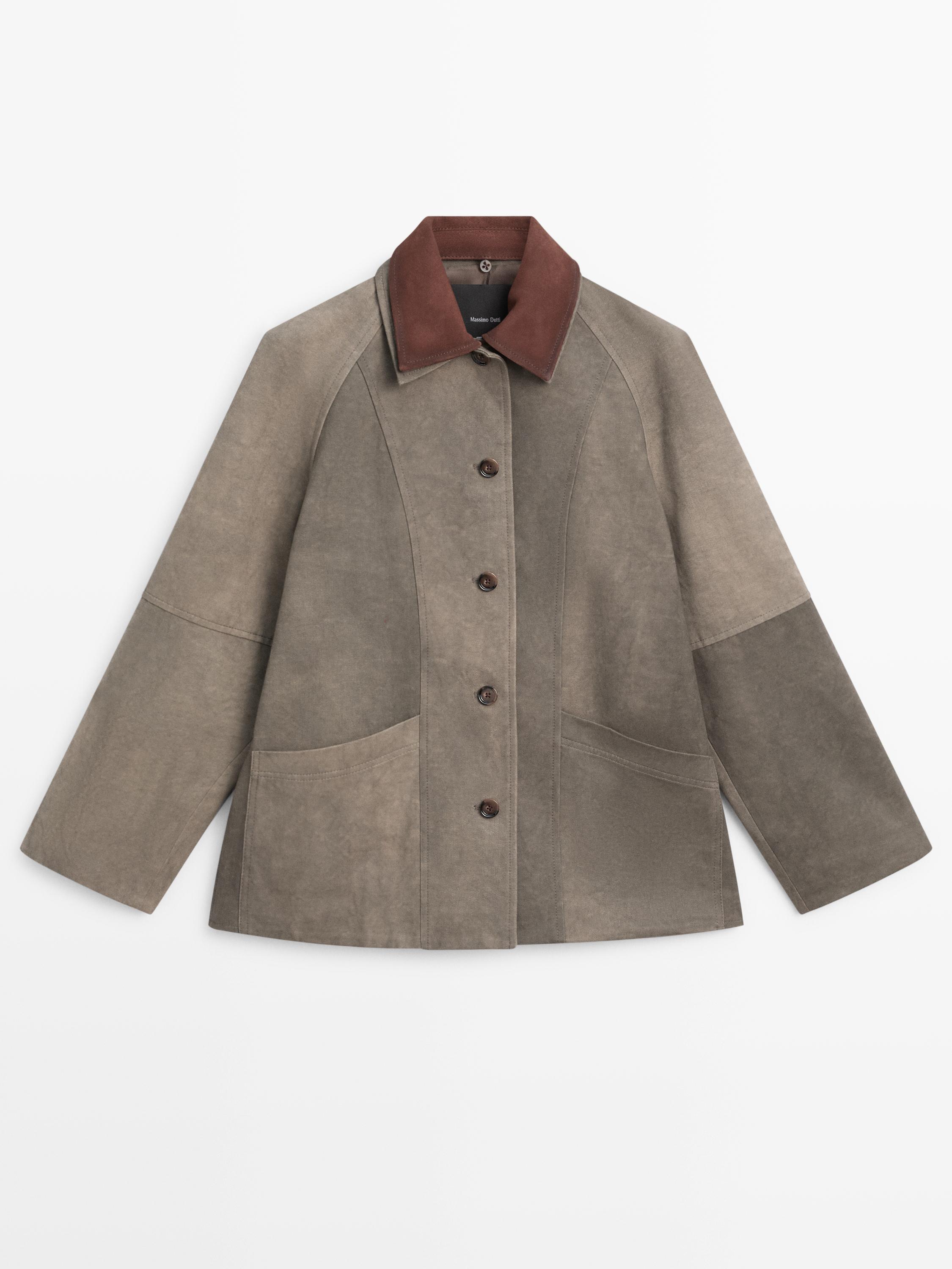 Wasserabweisende Jacke mit aufgesetztem Kragen