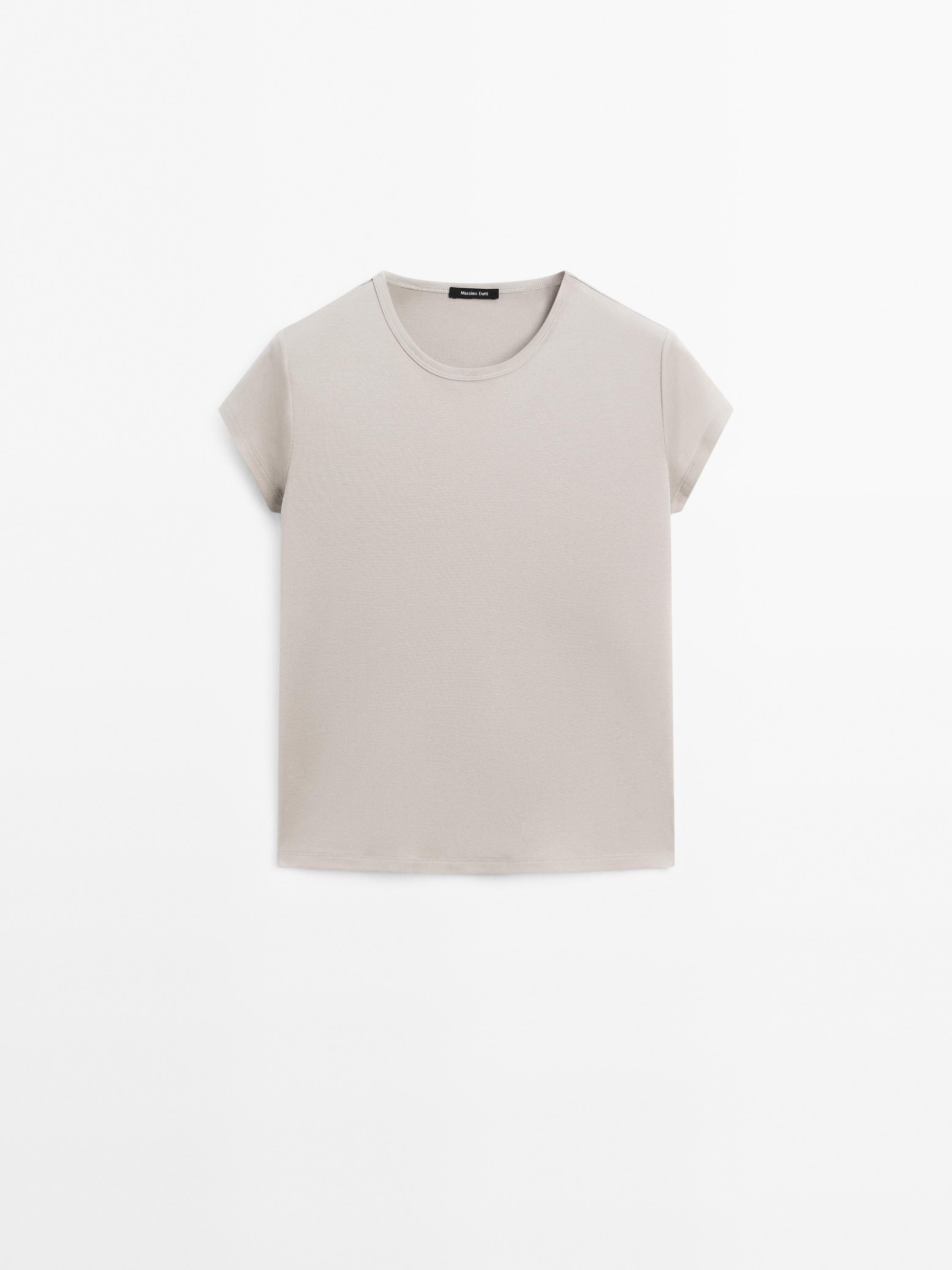 Mercerised cotton slim T-shirt