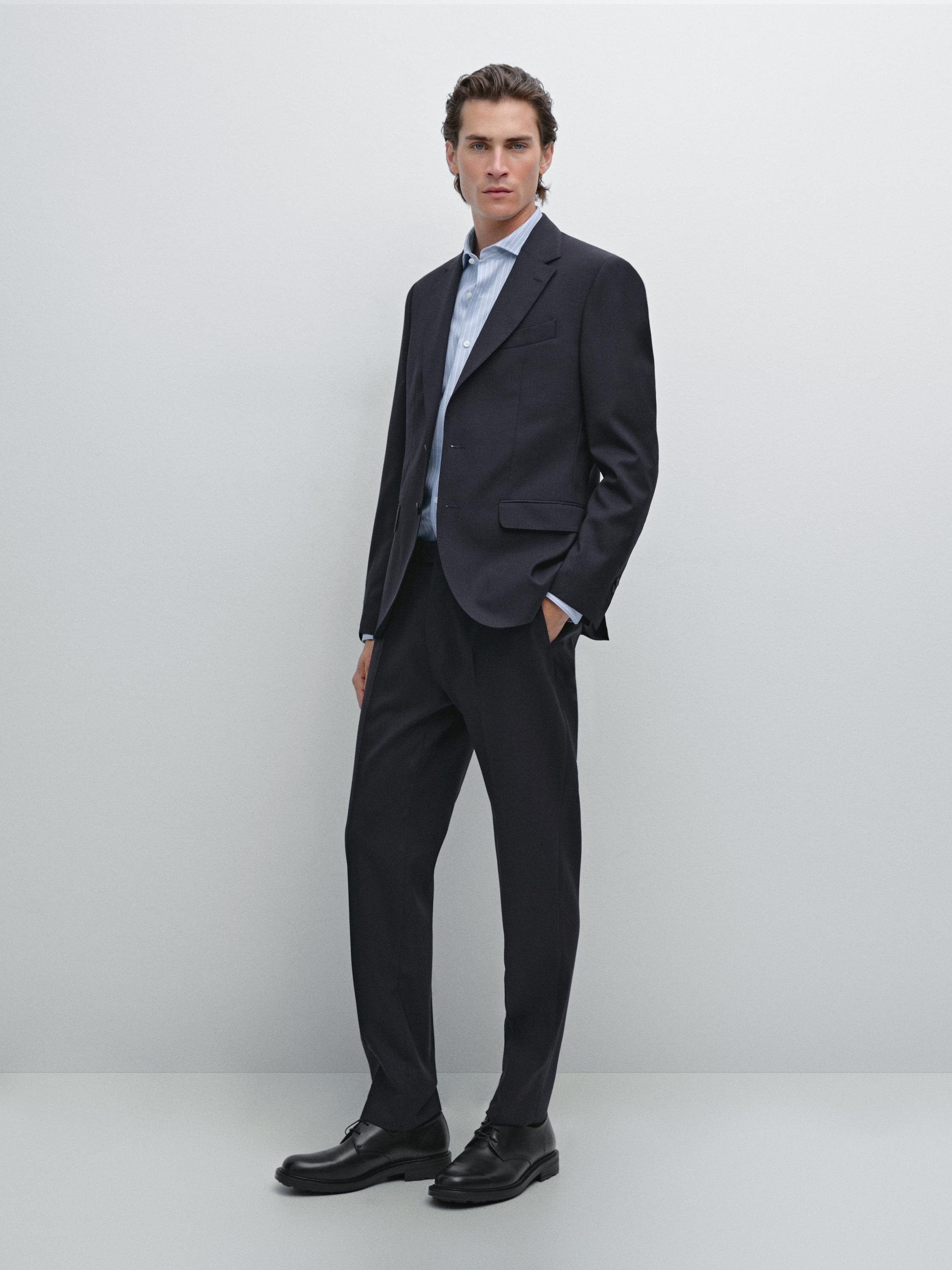 Wool blend suit blazer