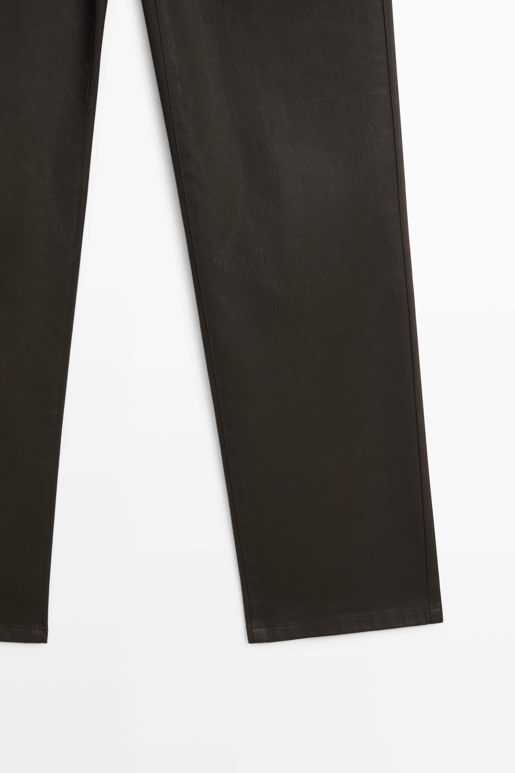 Massimo Dutti Mumlu görünümlü straight fit pantolon