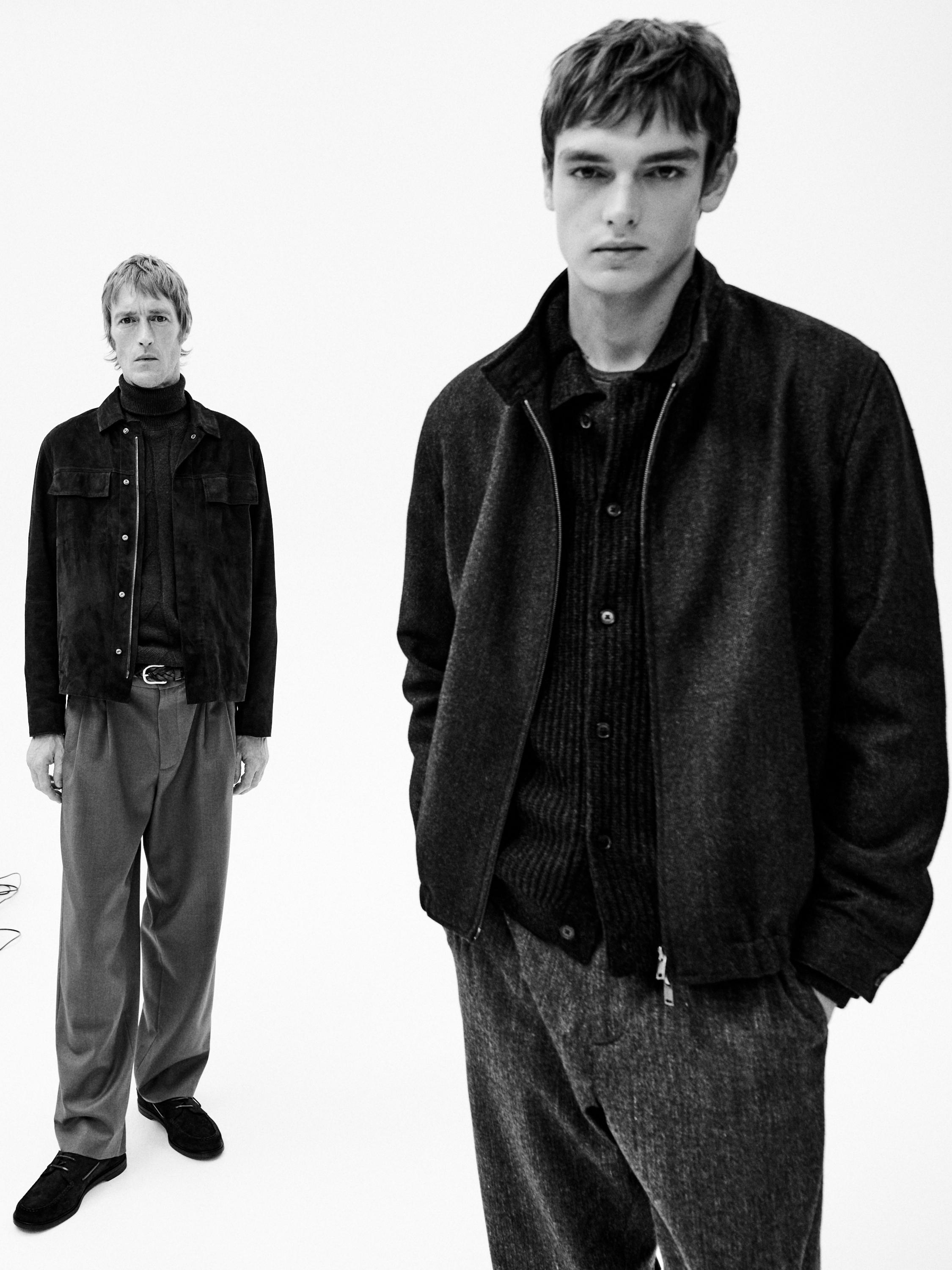 100% wool herringbone bomber jacket — GREY