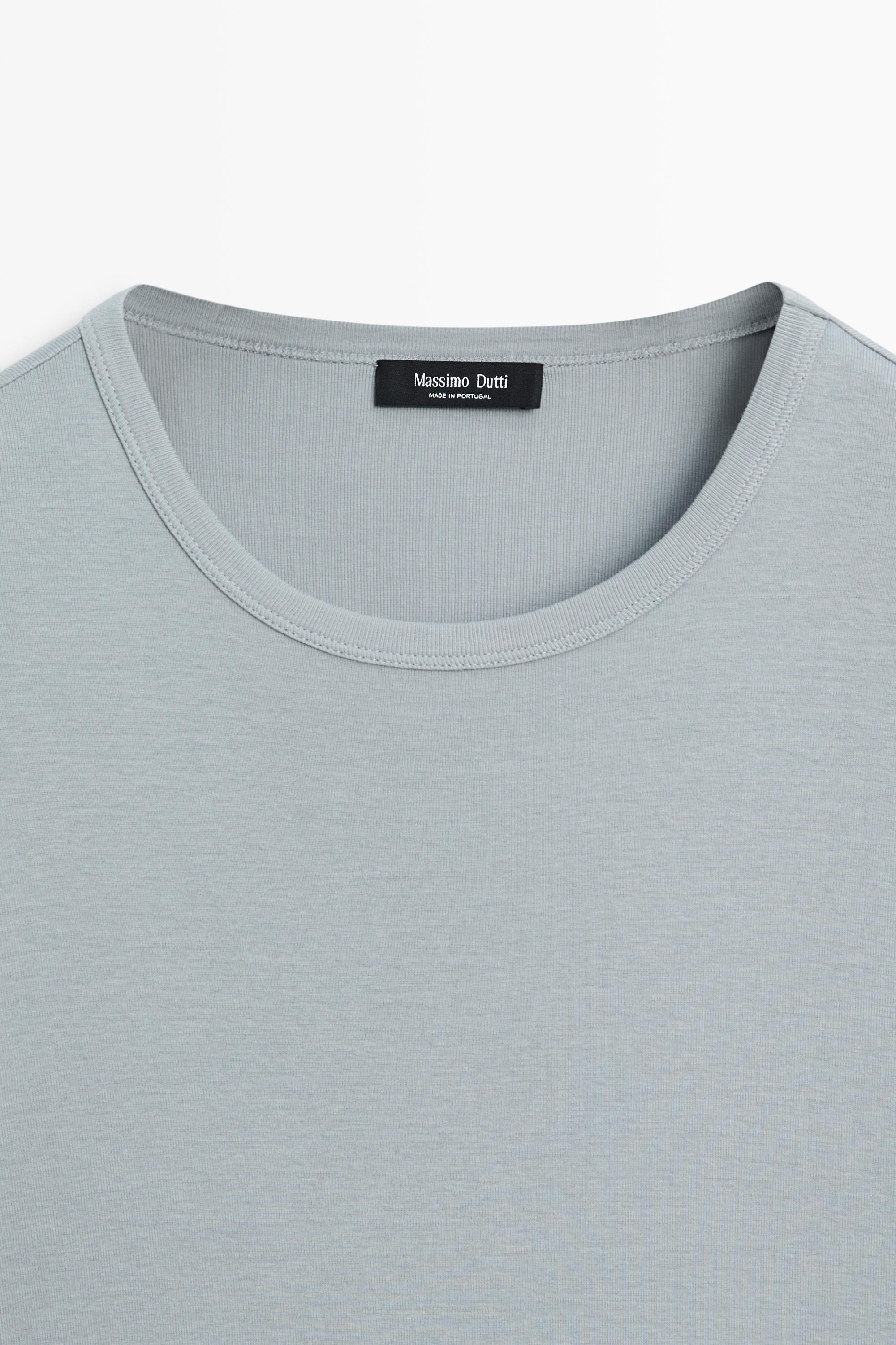 100% cotton short-sleeve T-shirt — GREY BLUE