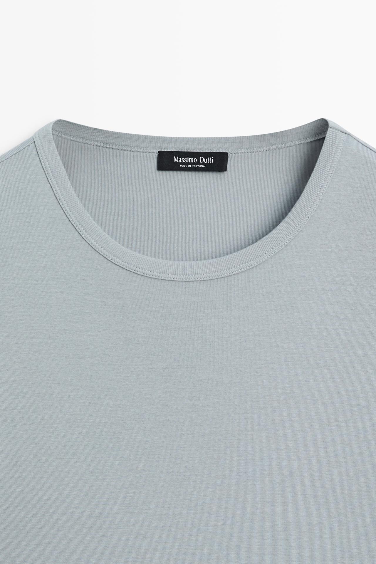 100% cotton short-sleeve T-shirt — GREY BLUE