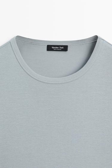 100% cotton short-sleeve T-shirt — GREY BLUE 9