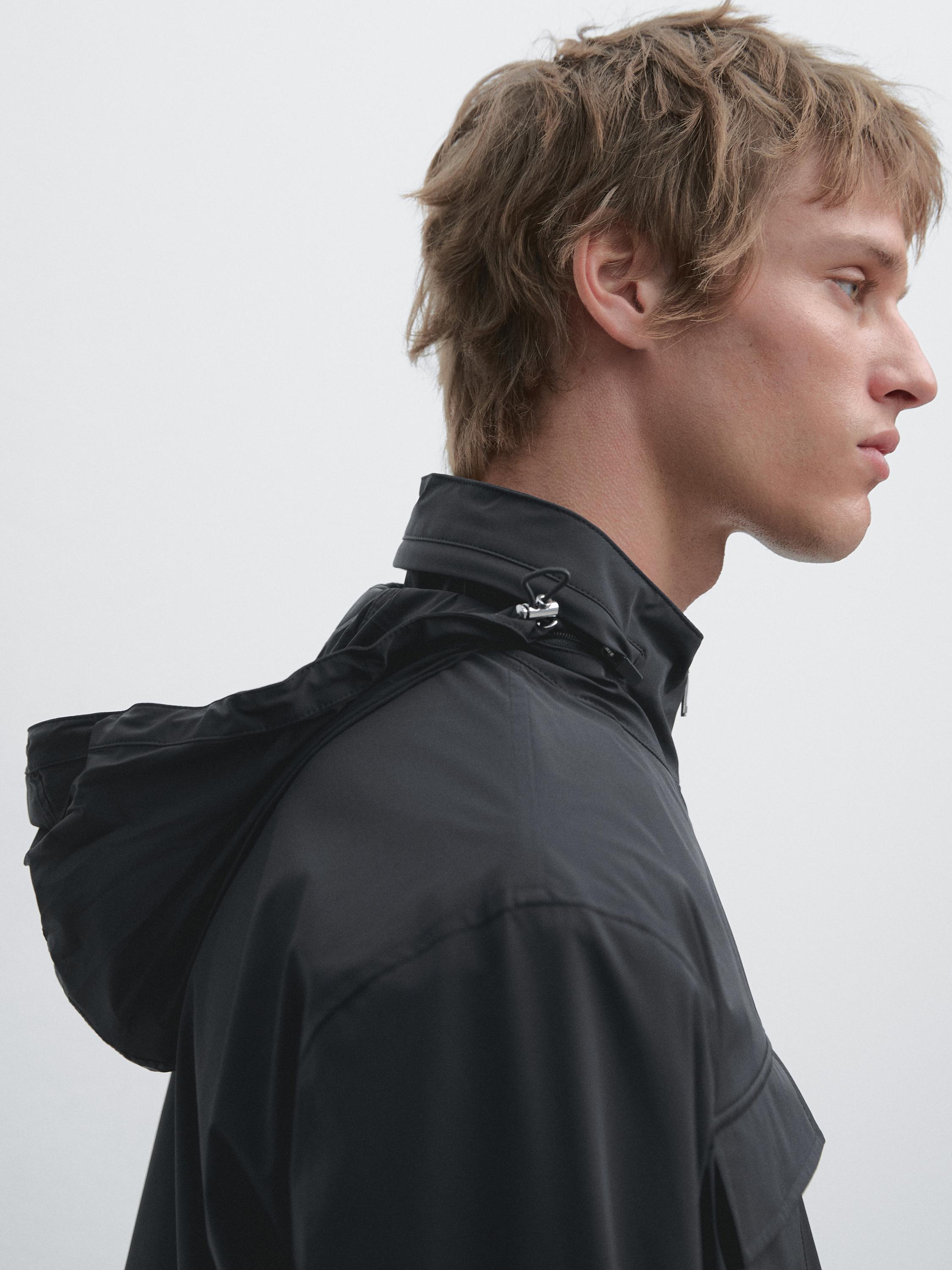 Stretch fabric jacket — NAVY BLUE