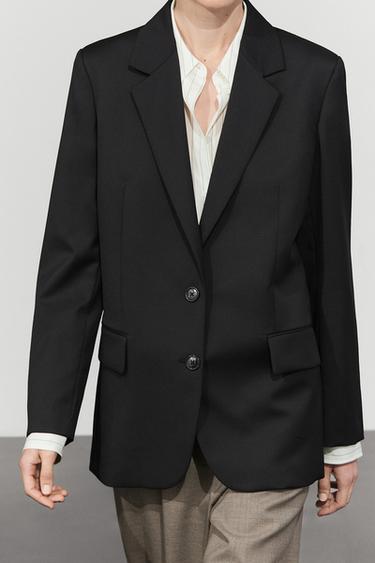 100% extra fine wool two-button blazer — BLACK 3