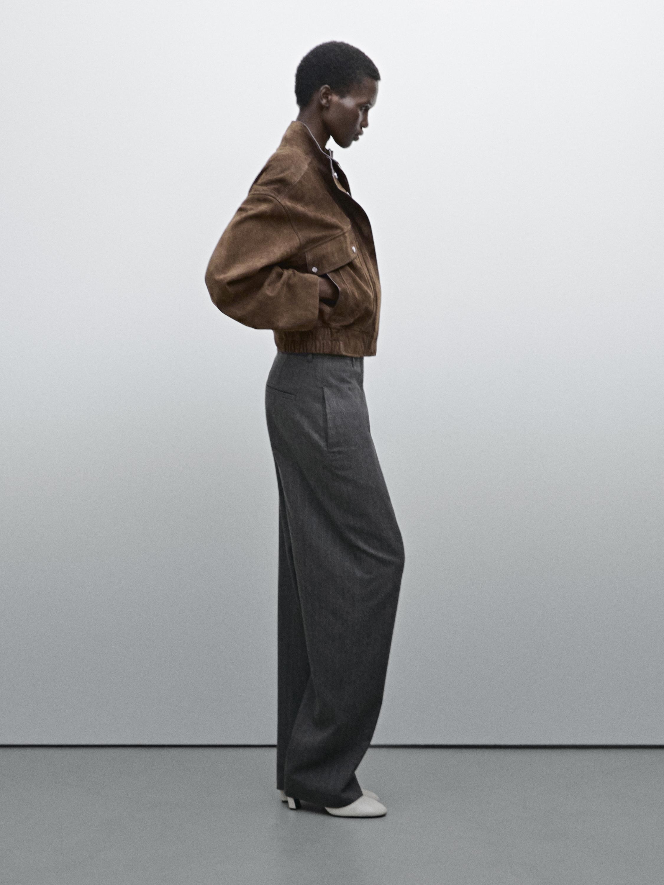 Nubuck suede leather jacket