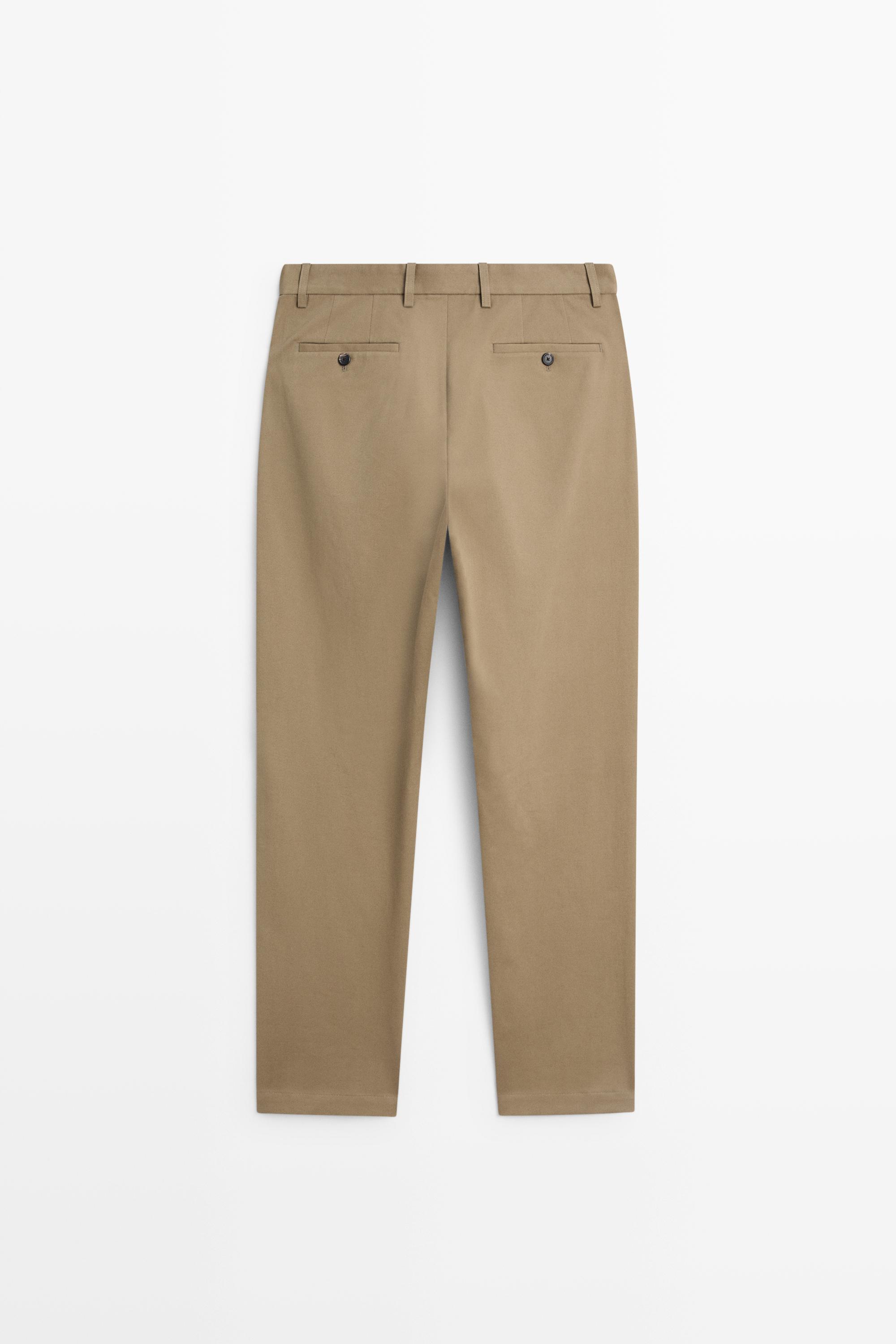 Cotton blend straight-leg pants — MINK