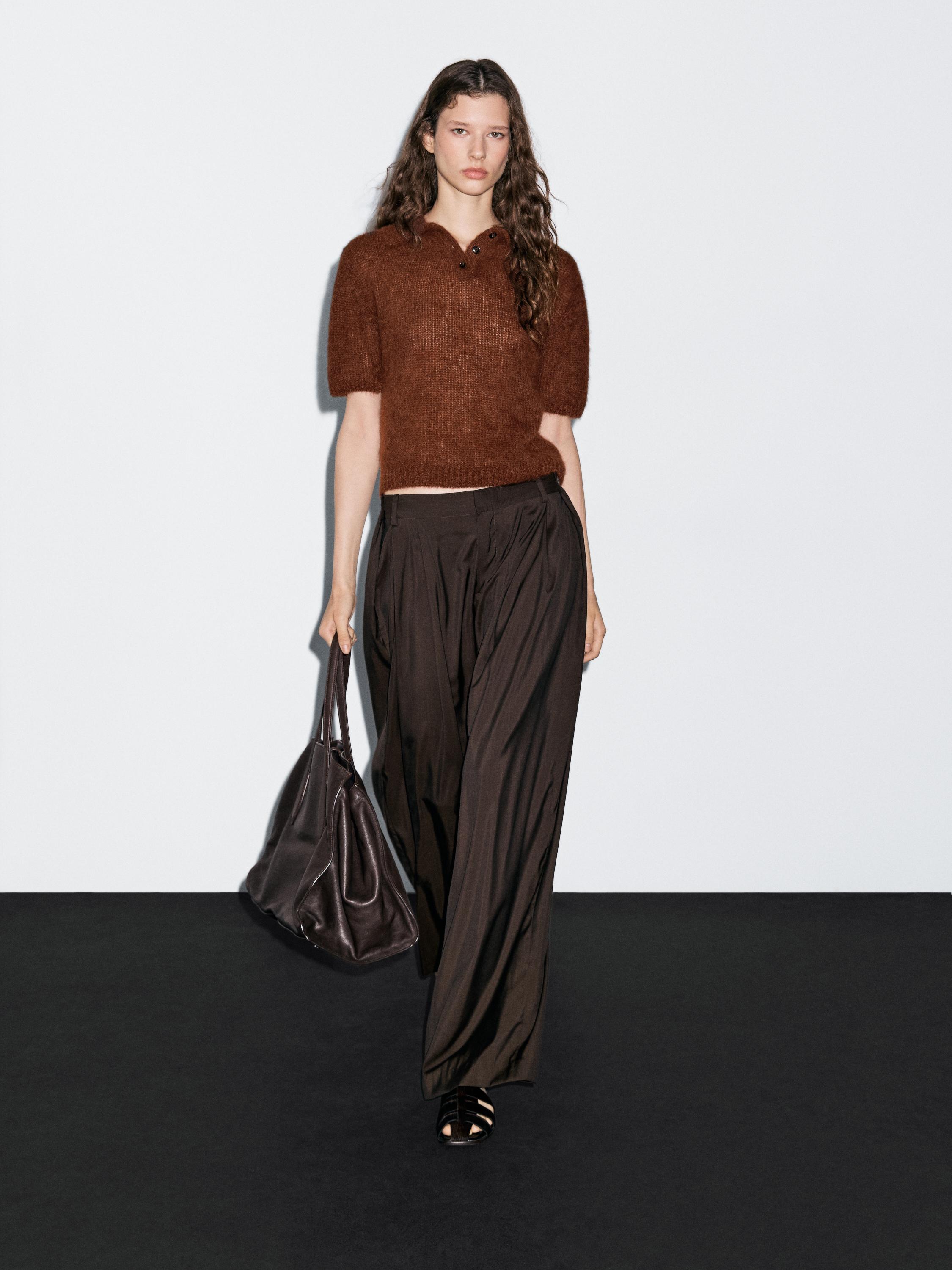 羊駝毛混紡針織POLO針織衫