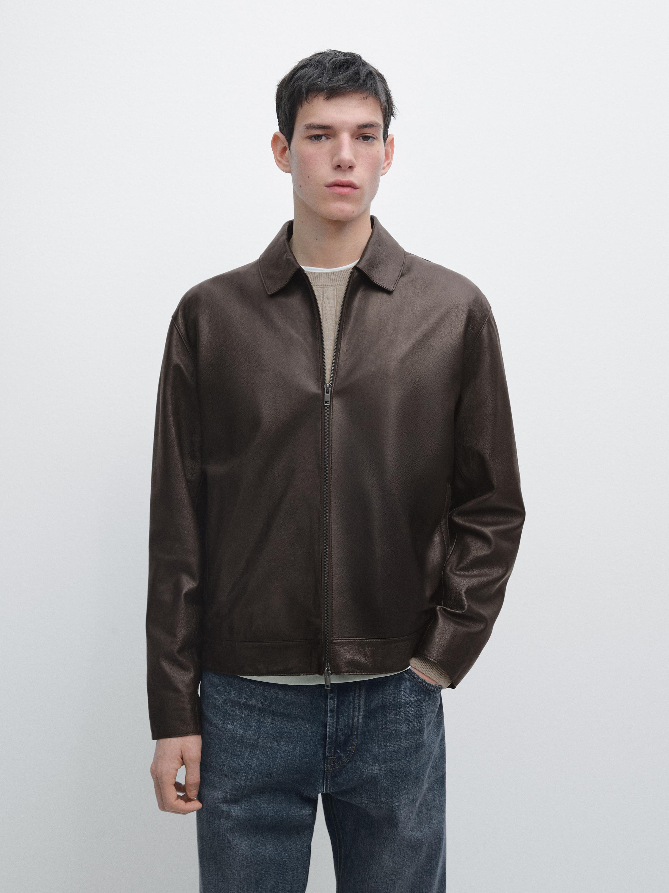 Nappa sheepskin jacket — BROWN