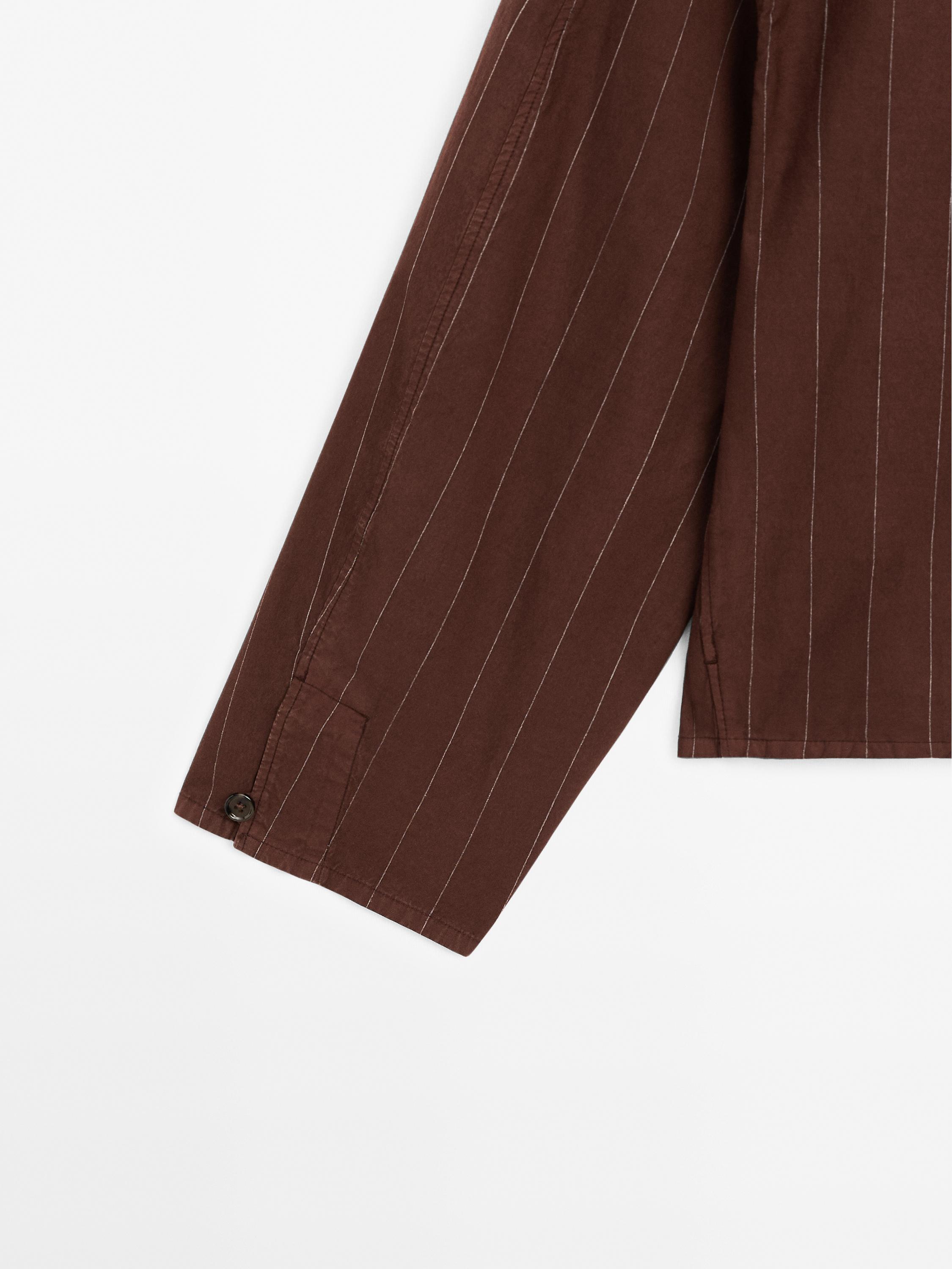 Striped jacket with button detail
