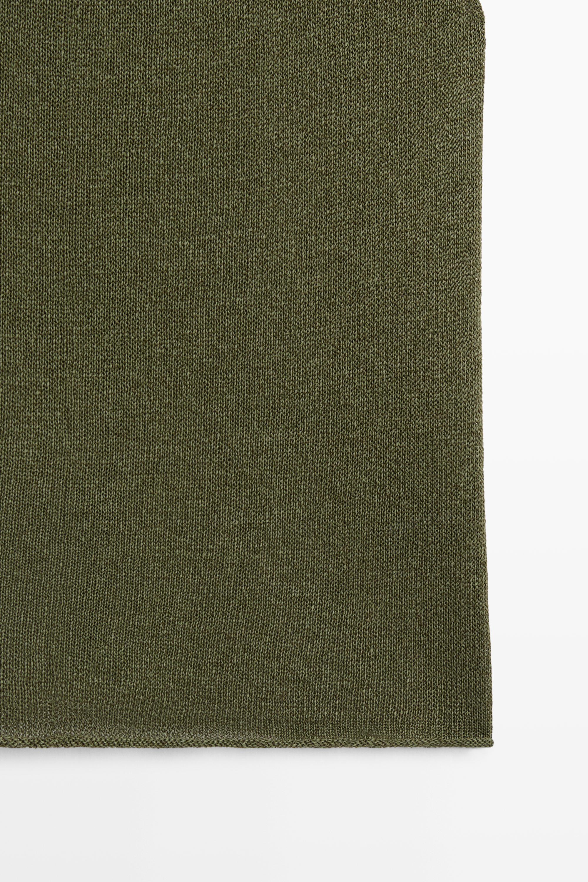 Draped high neck knit top — GREEN