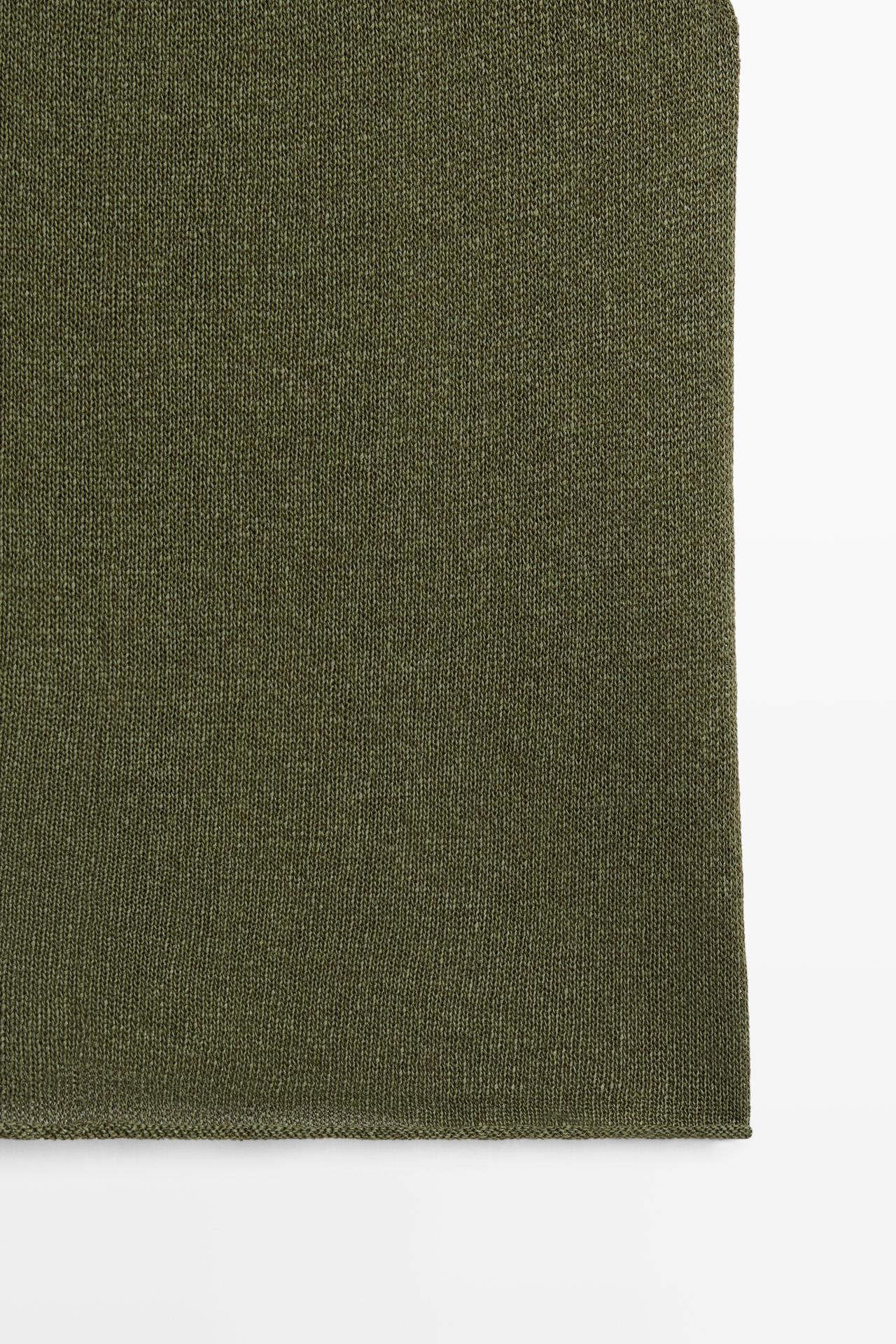 Draped high neck knit top — GREEN