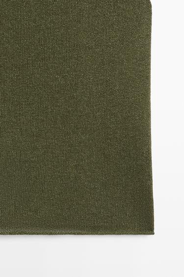 Draped high neck knit top — GREEN 7