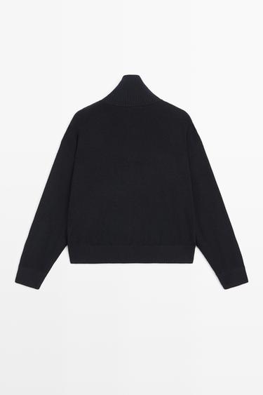Contrast Suede leather jacket — NAVY BLUE 6