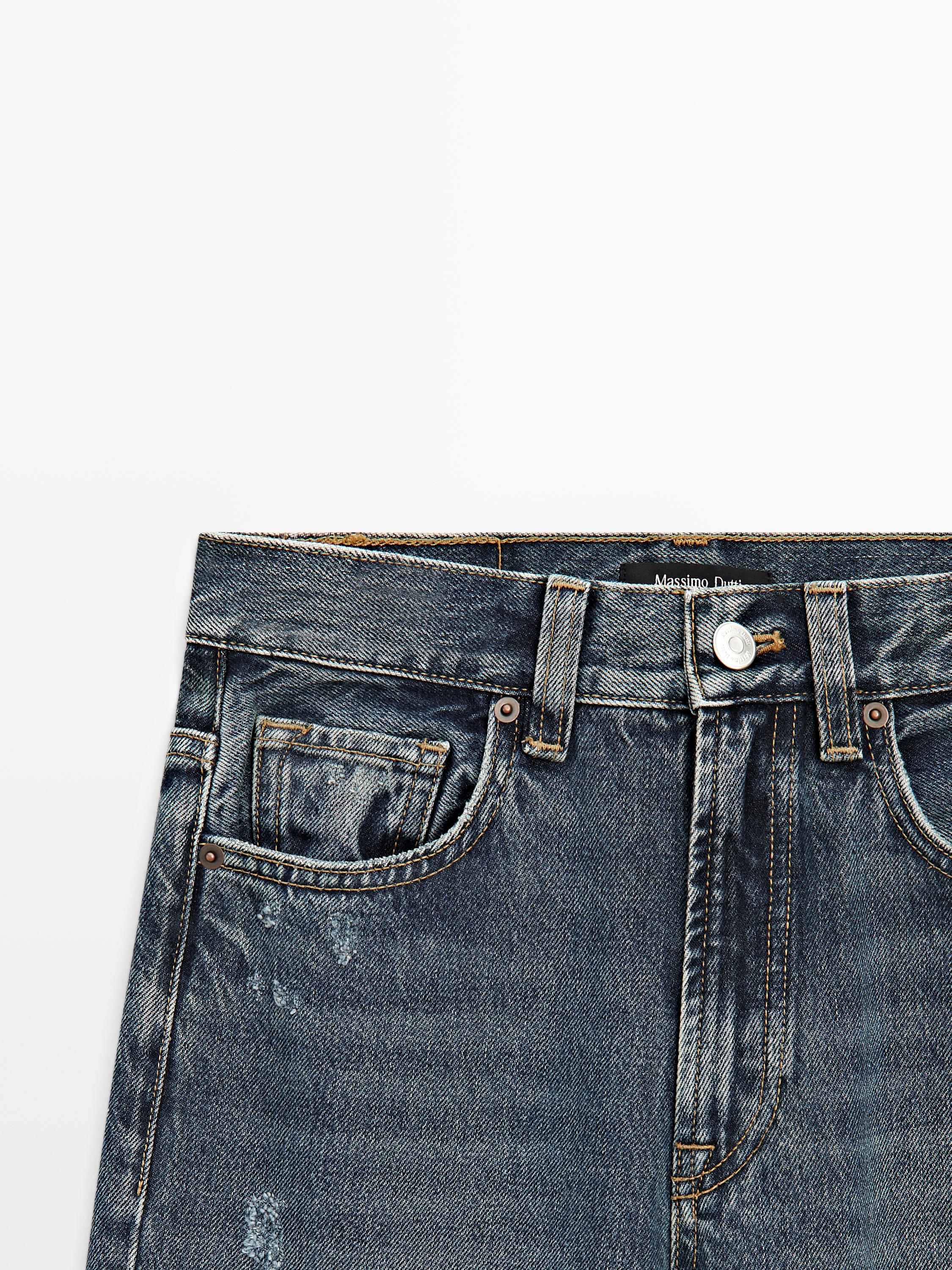 High-waist wide-leg jeans — MEDIUM BLUE