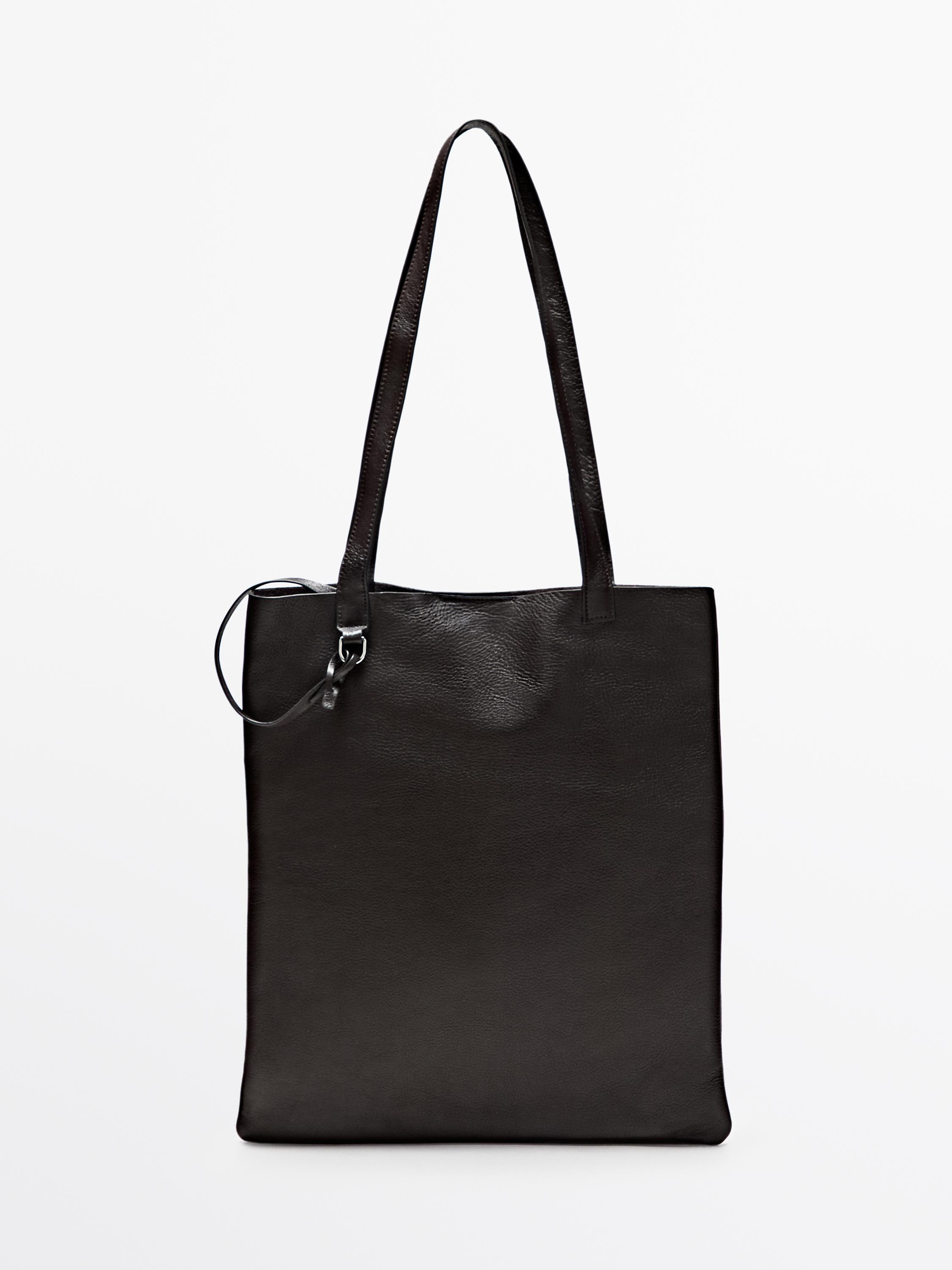 Tote bag avec détail pochette en cuir nappa