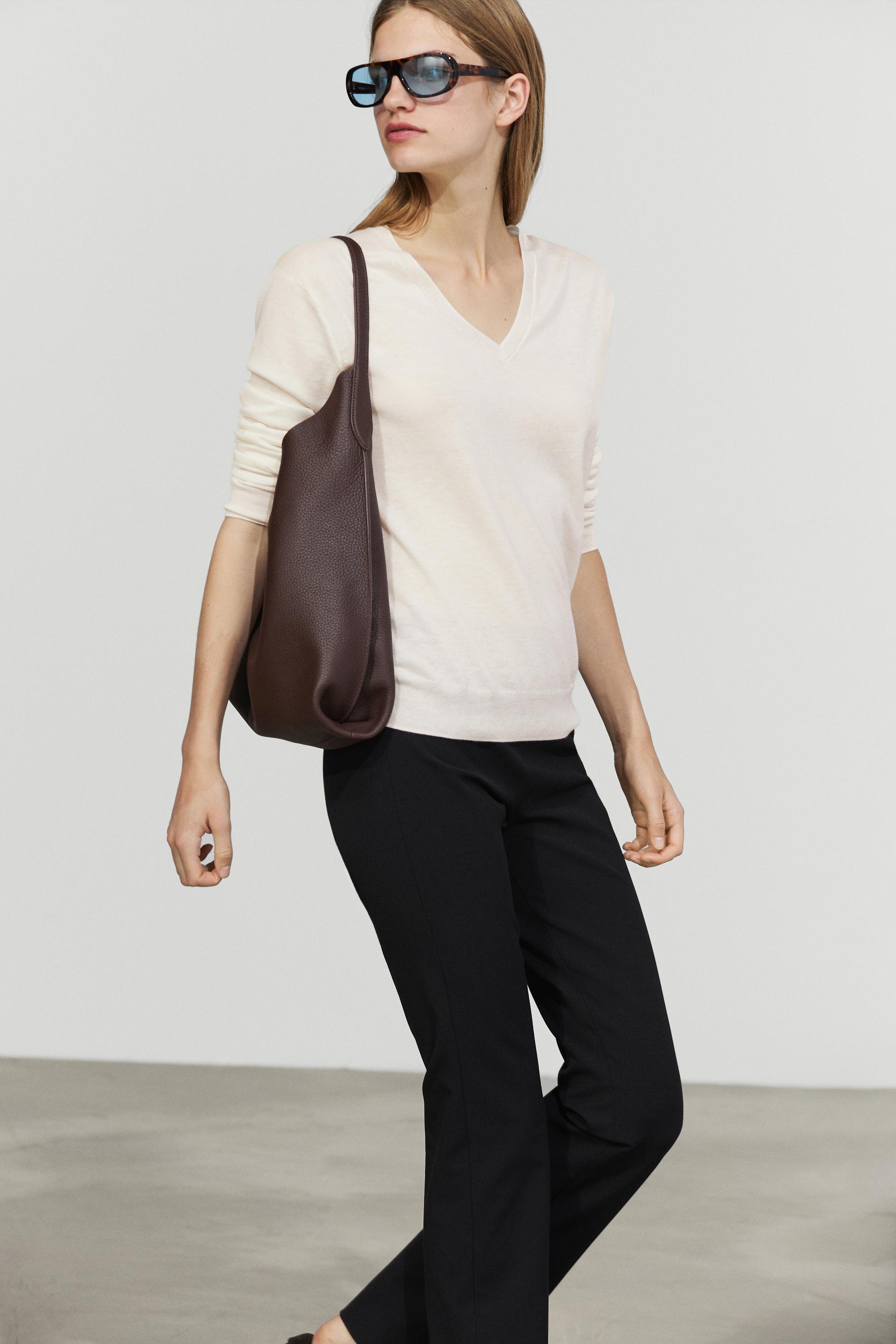 V-neck knit sweater