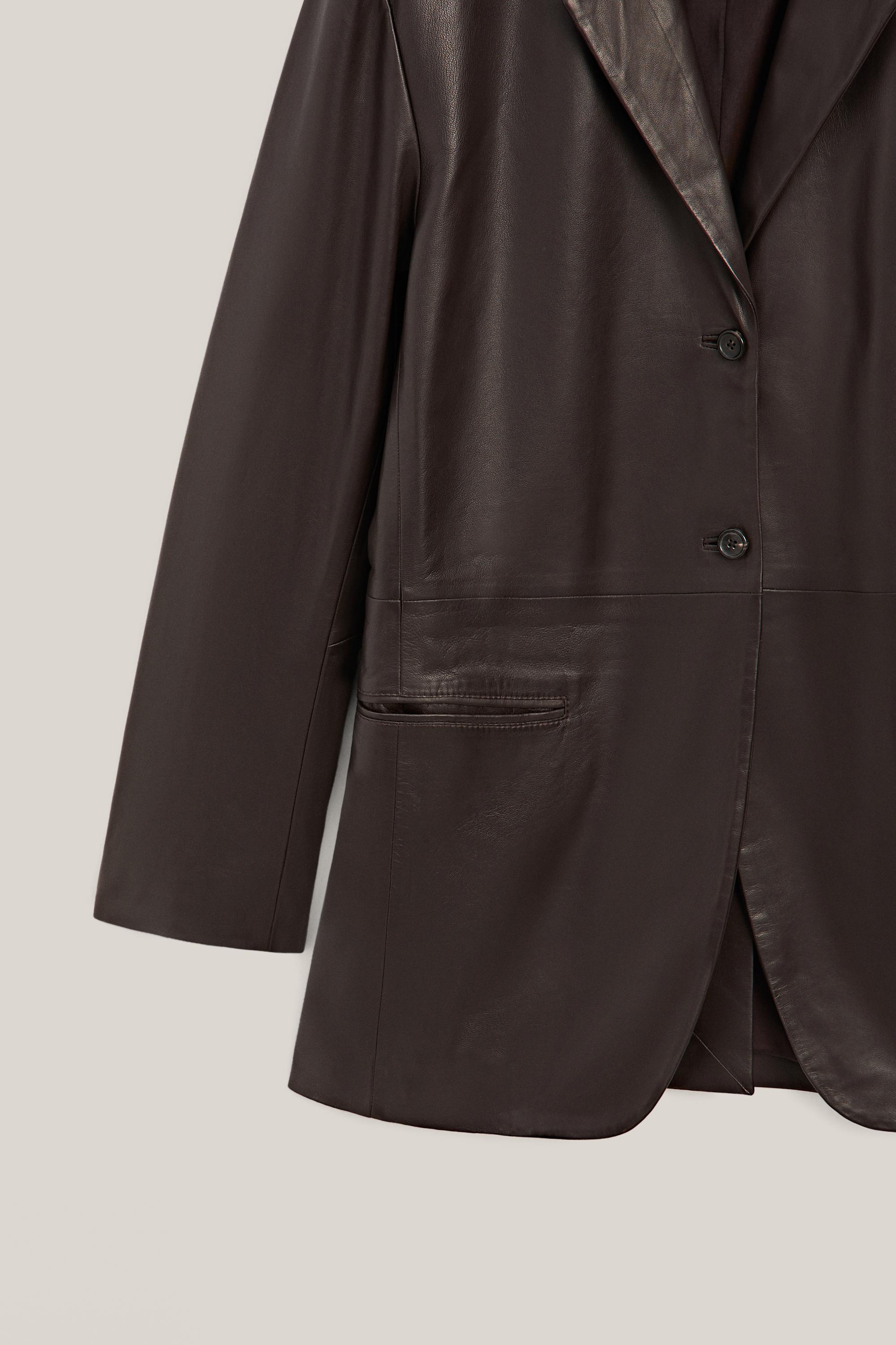 100% nappa leather blazer with pocket details - LIMITED EDITION — BROWN