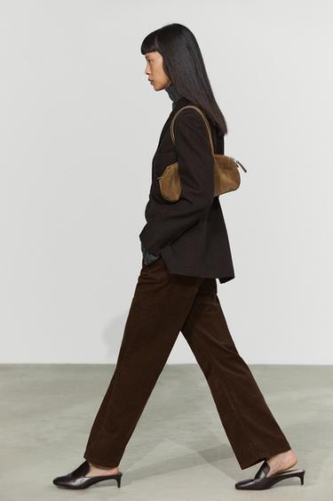 Micro-corduroy flare-fit pants — Chocolate 3