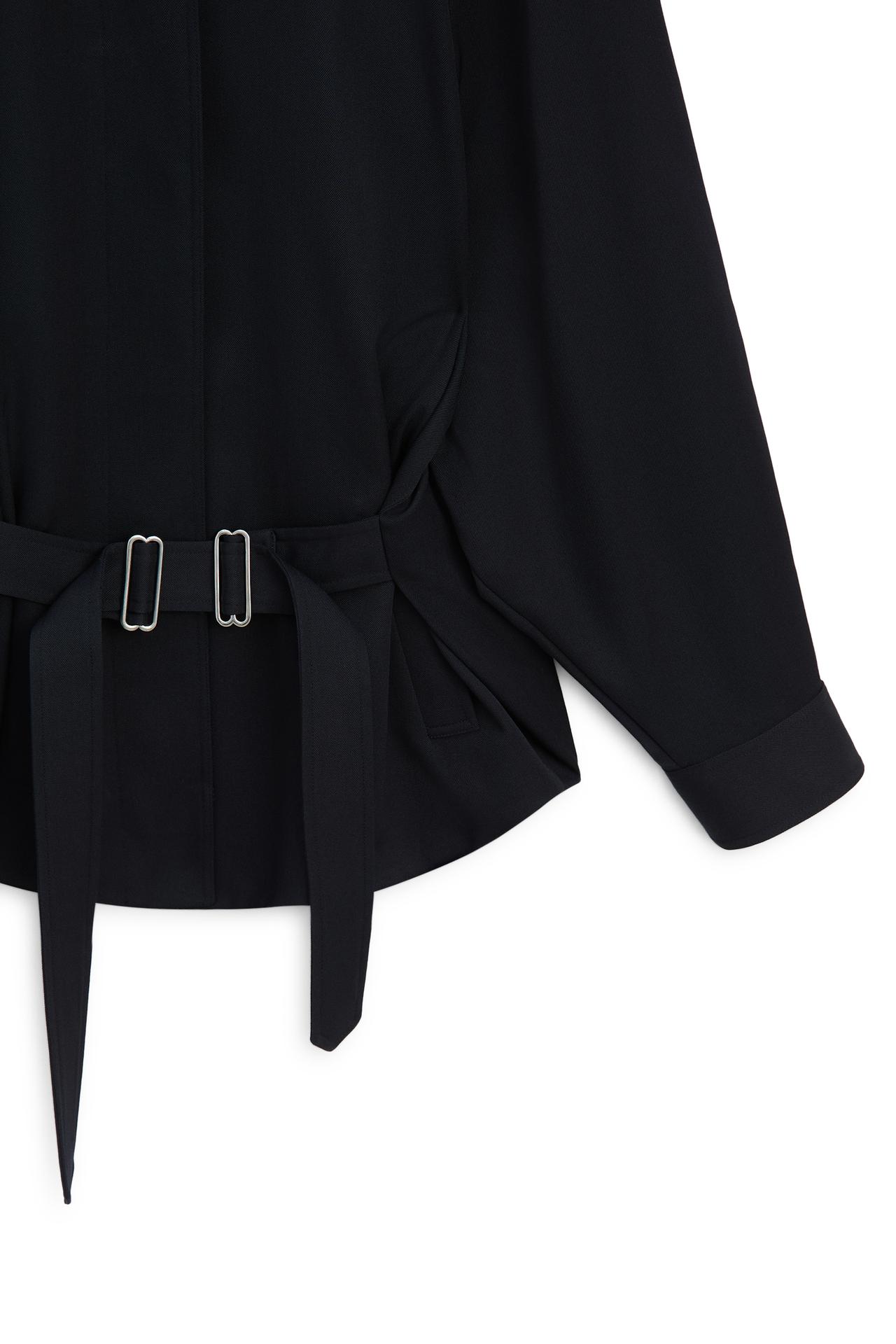 100% wool jacket with belt detail - LIMITED EDITION — DARK NAVY