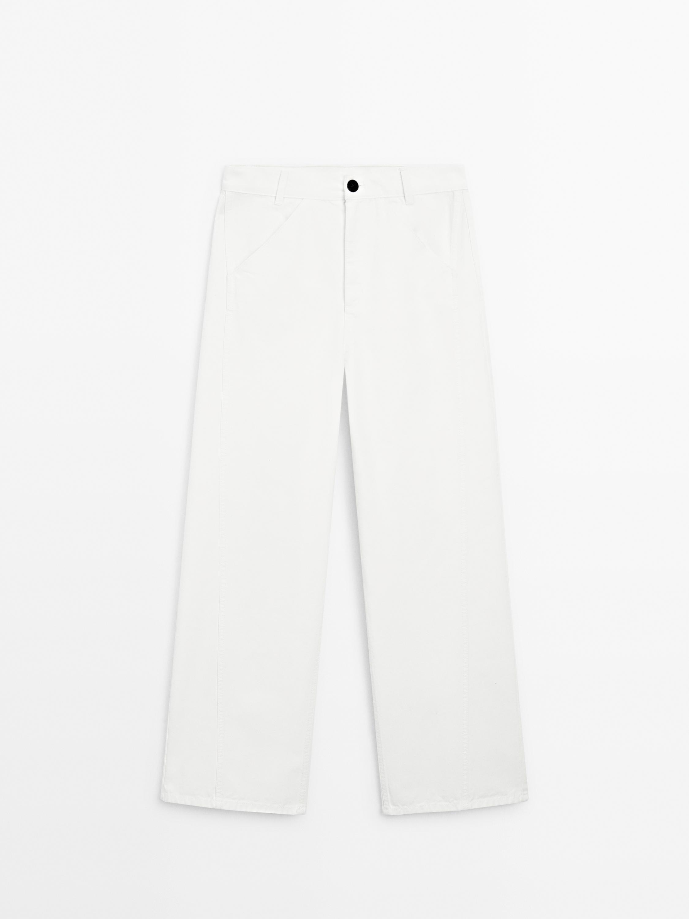 Denim trousers with seam details