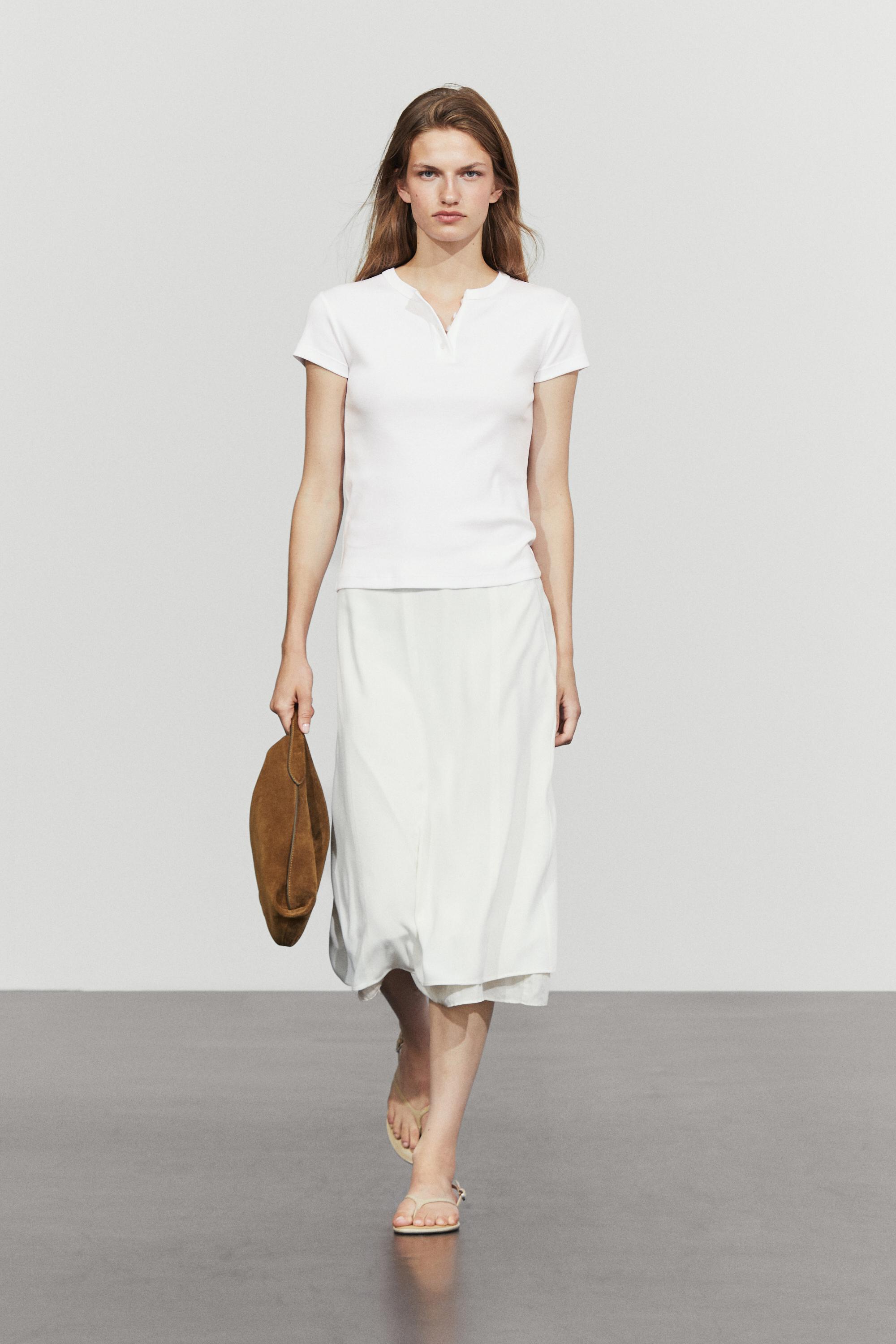 Áo thun Henley cộc tay 100% cotton
