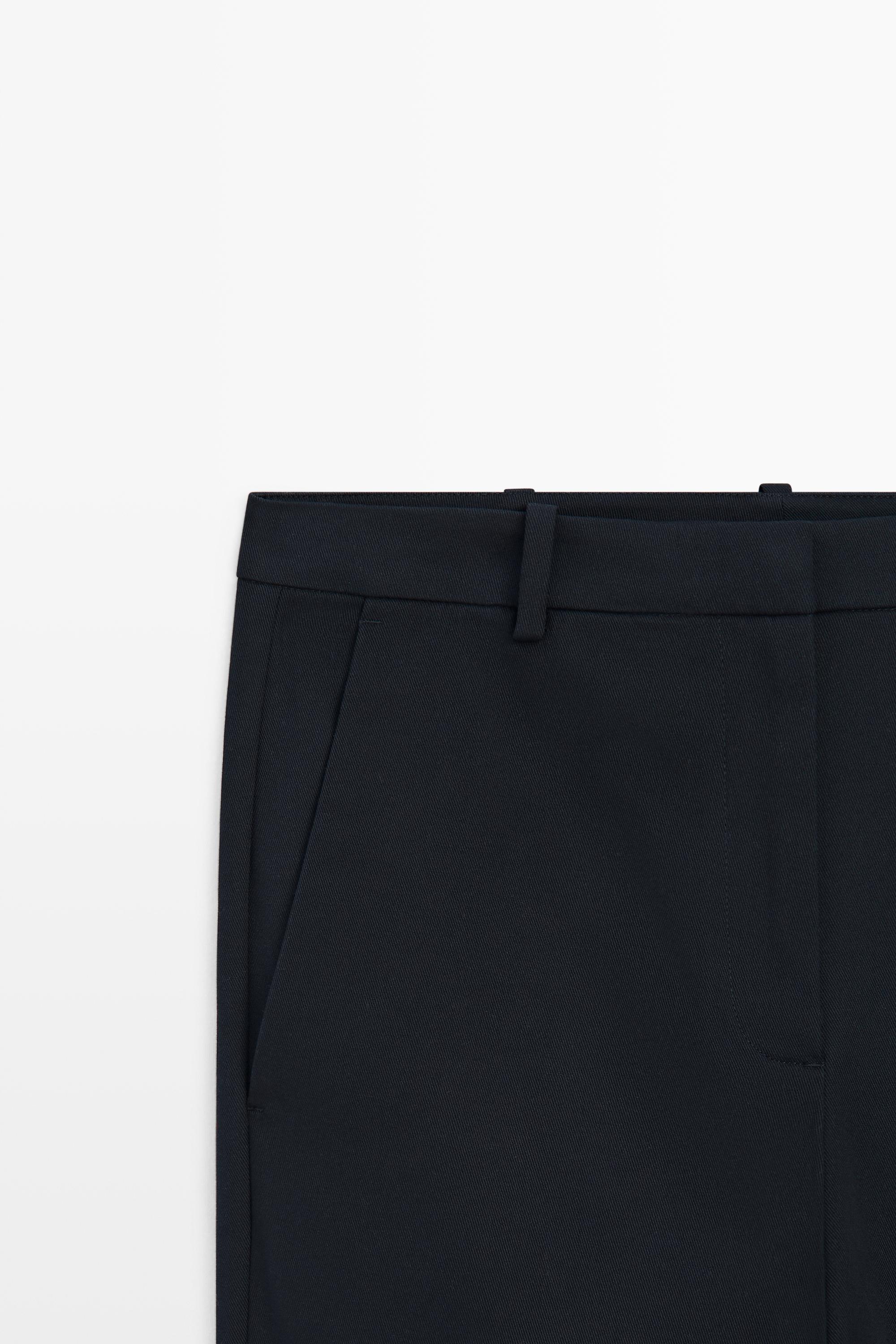 Straight stretch trousers — NAVY BLUE