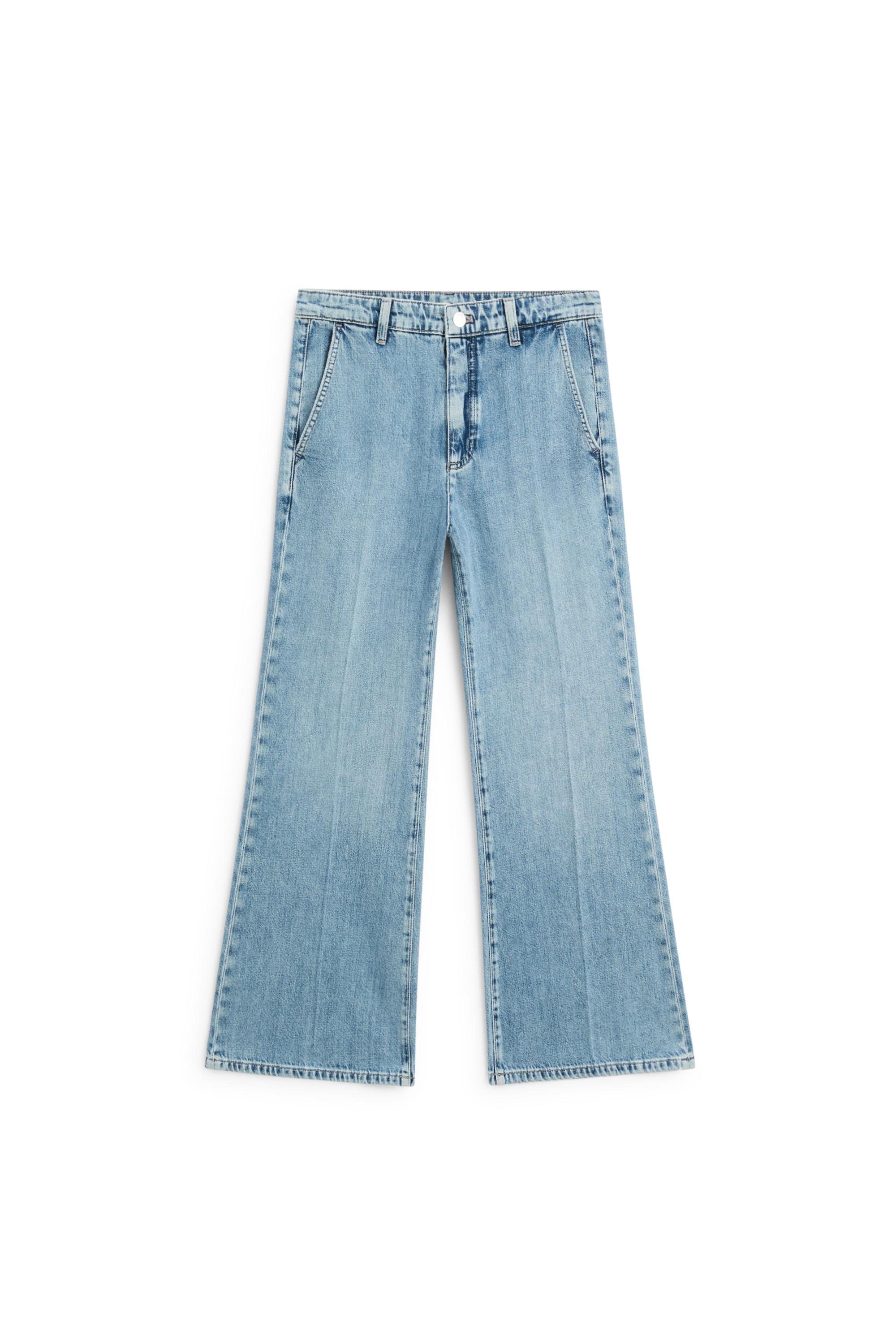 High-waist cropped flare jeans — Light Blue