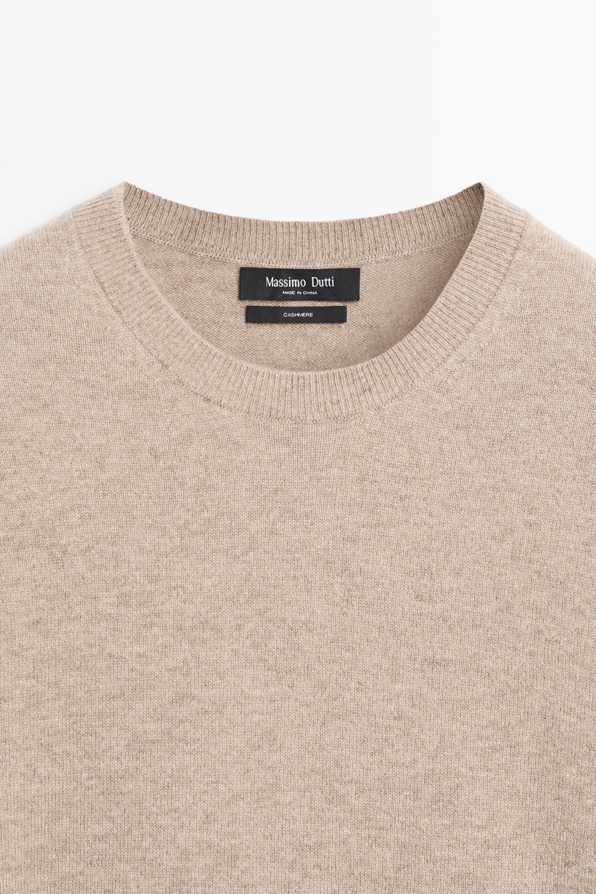 100% cashmere ribbed knit sweater — MINK