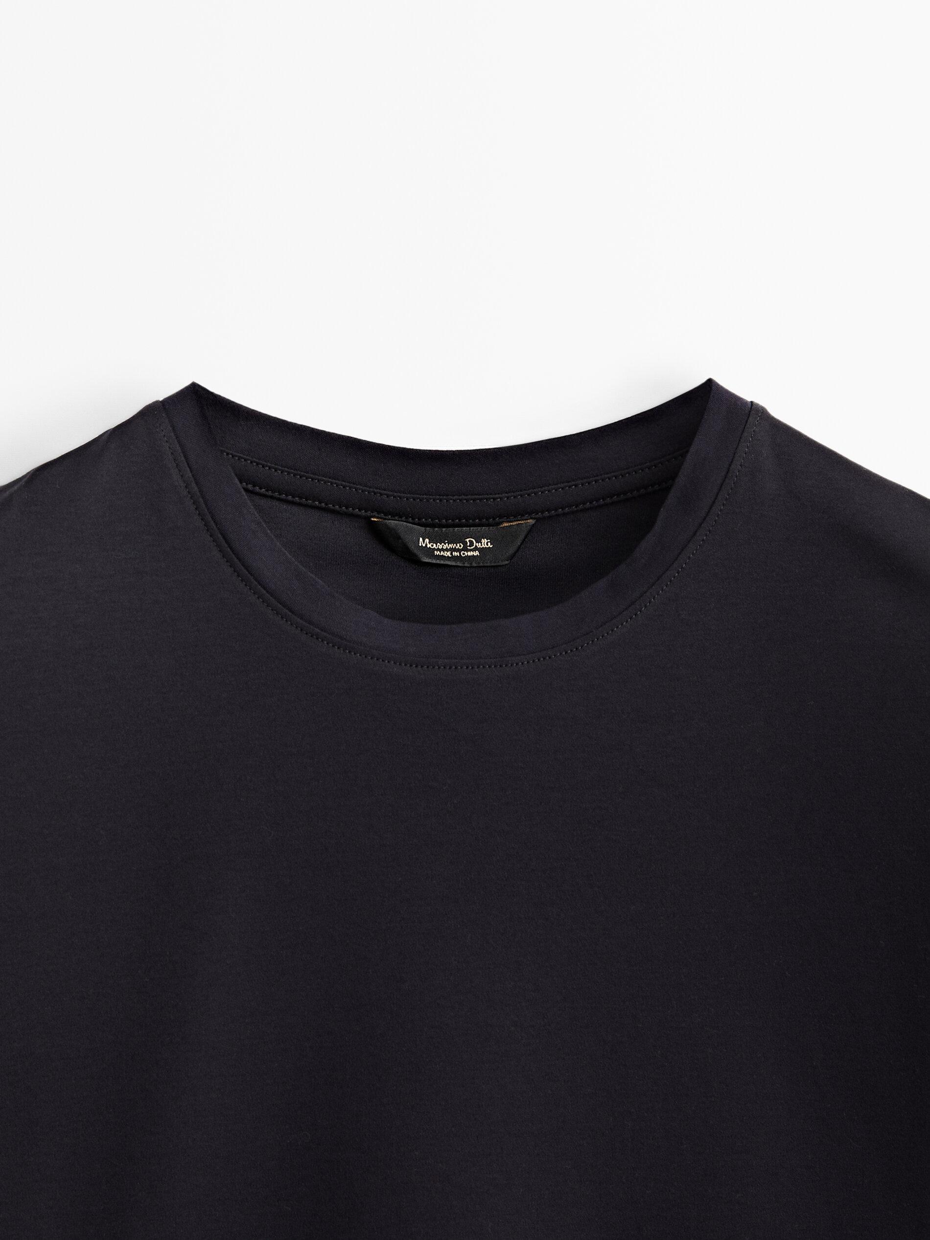 100% mercerised cotton T-shirt — NAVY BLUE
