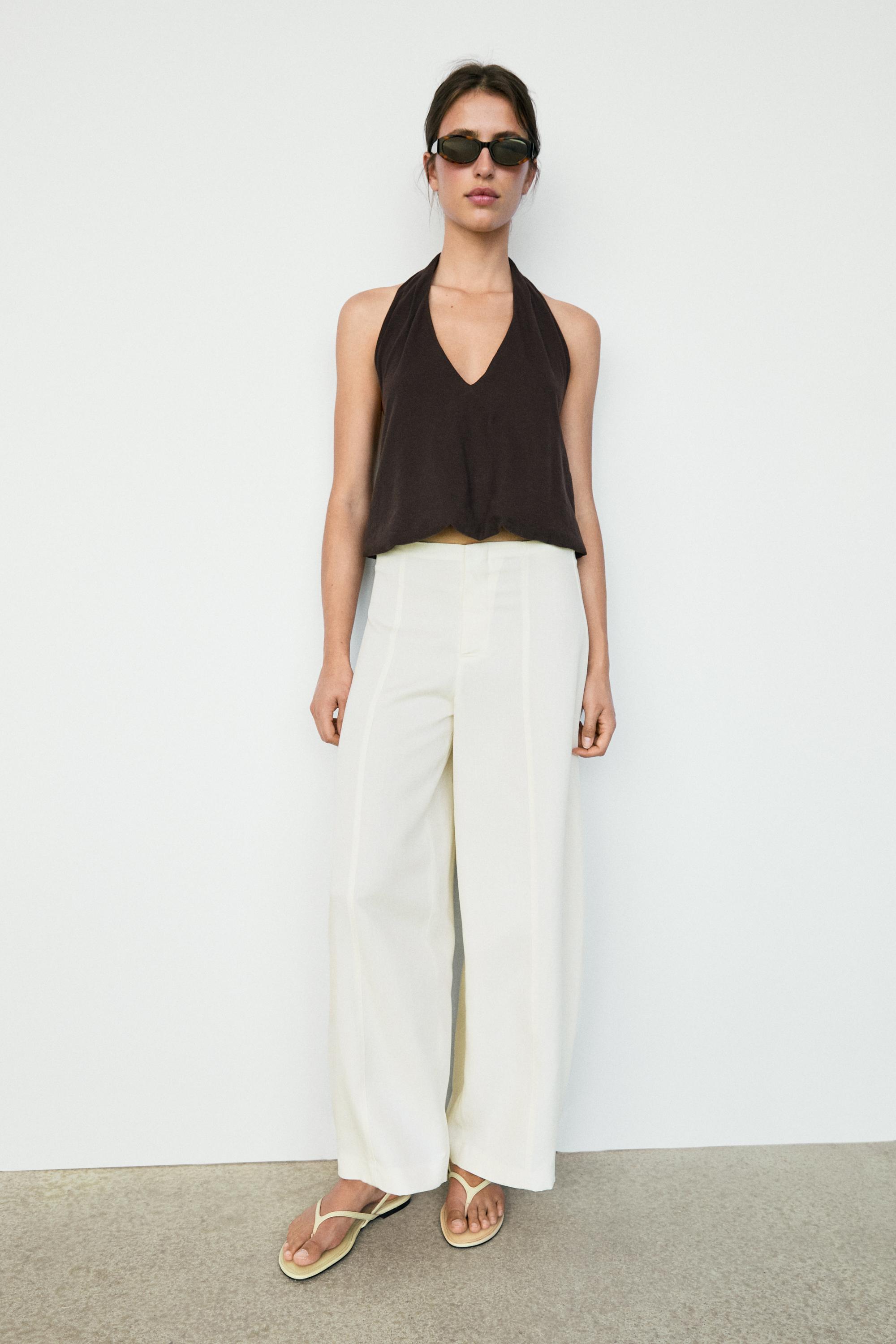Flowing barrel fit trousers — OFF WHITE