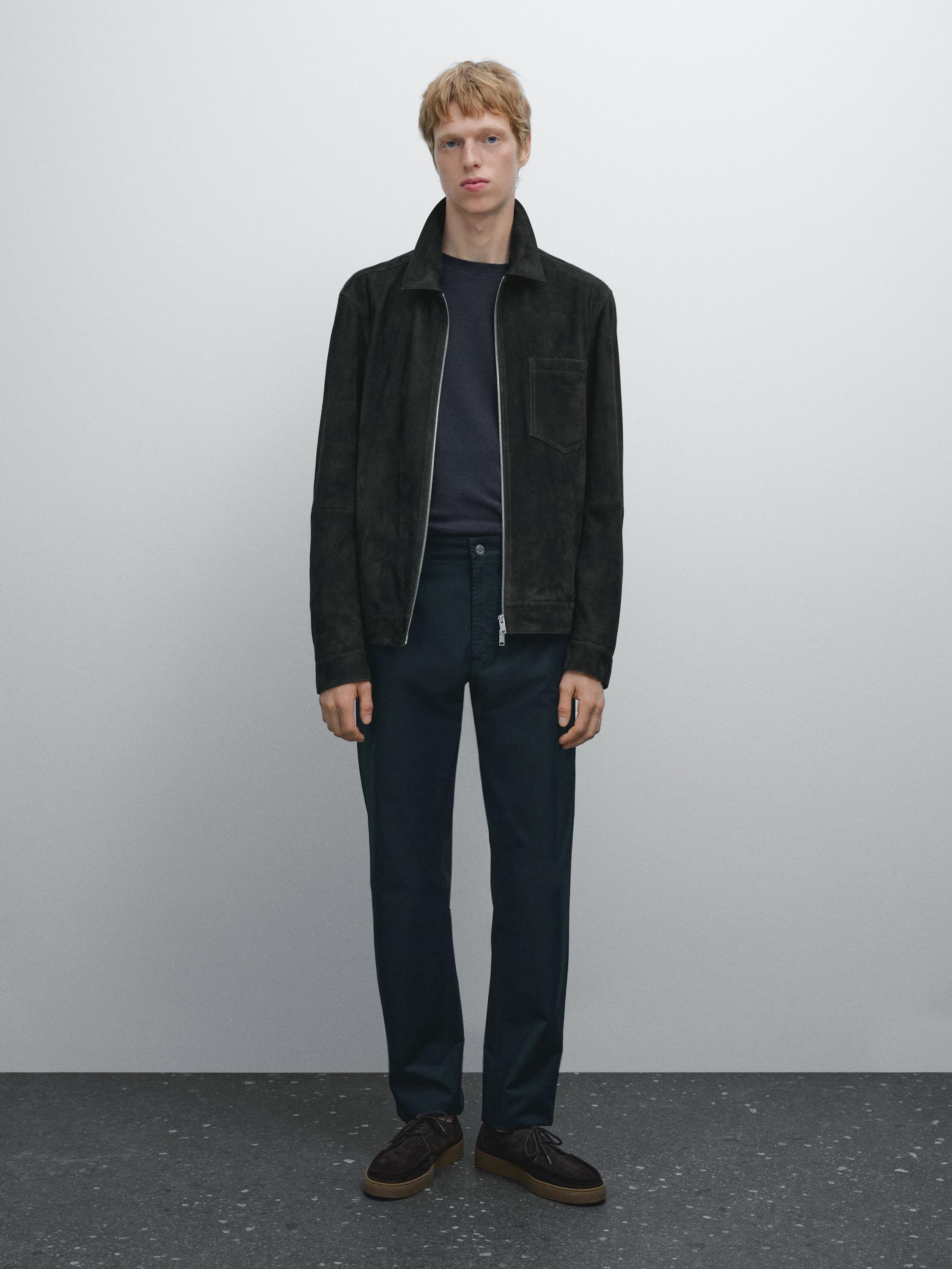 Pantalón tejanero tapered fit ligero · Azul Marino, Hielo