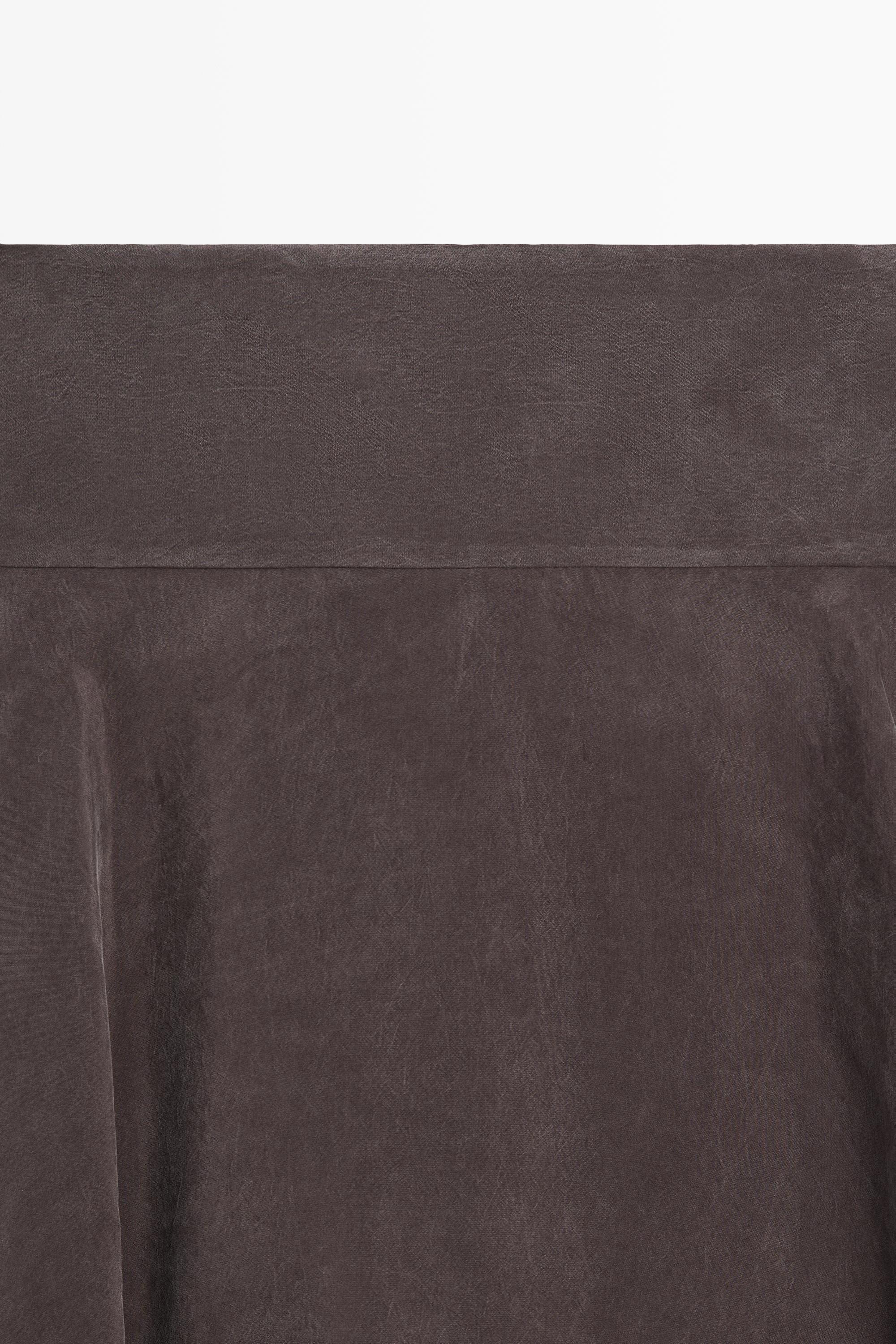 Flowing skort with ruffles — BROWN MARL