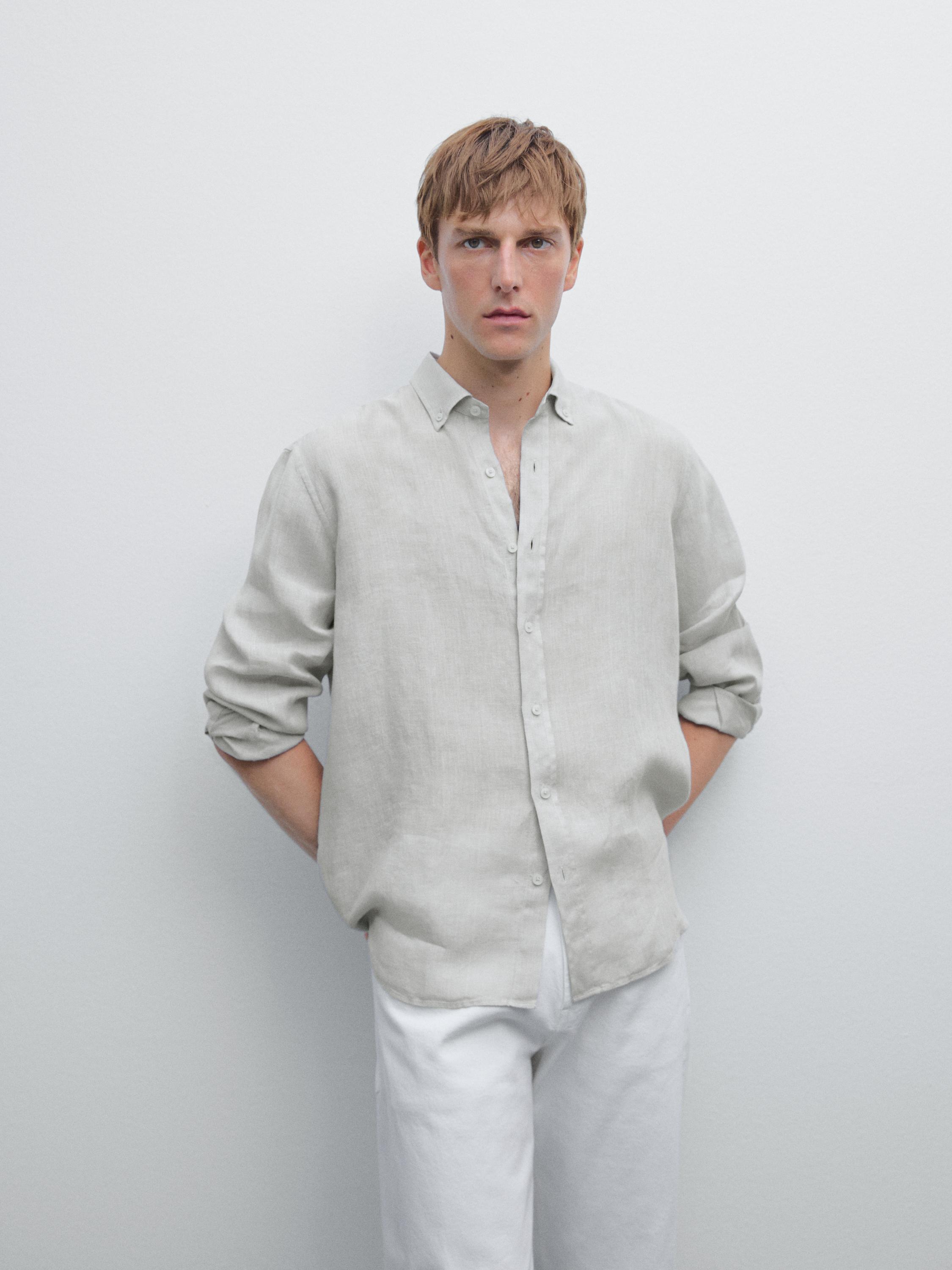 100% linen regular fit shirt