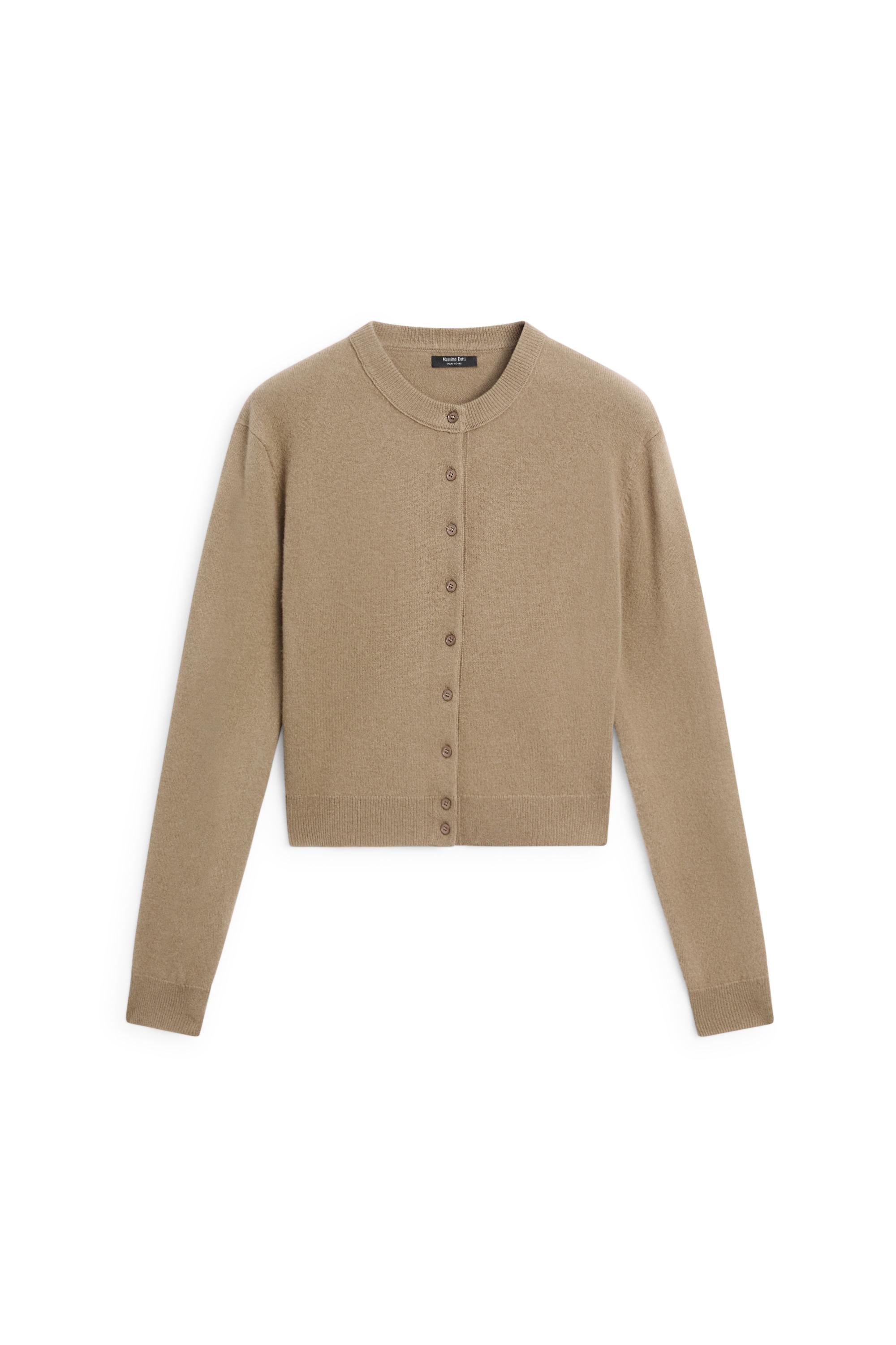 Button-detail knit cardigan — GREENISH