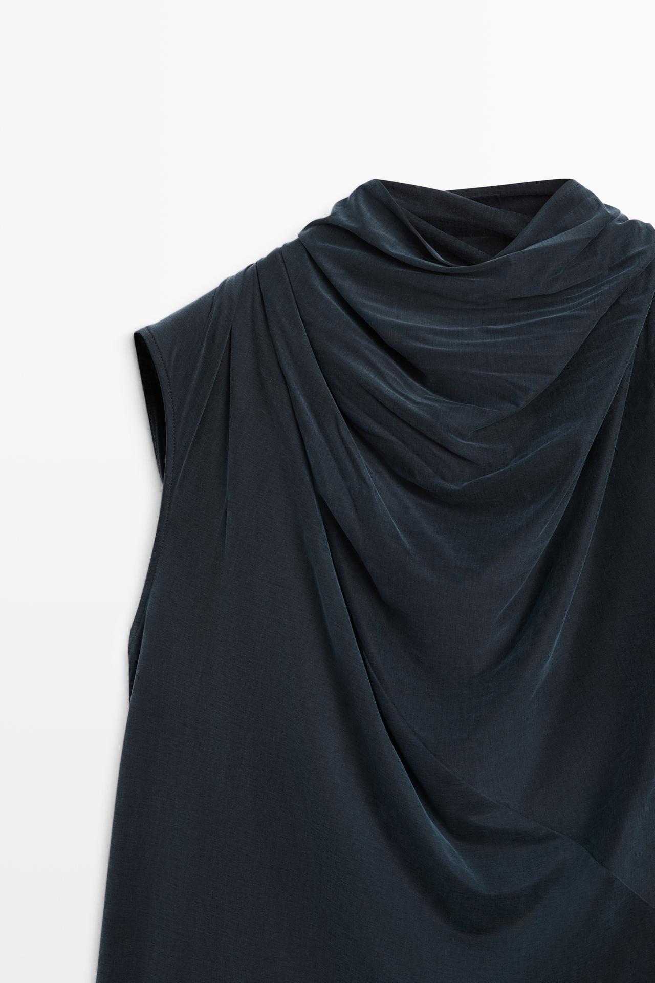 Draped back-tie top - STUDIO — BLUE