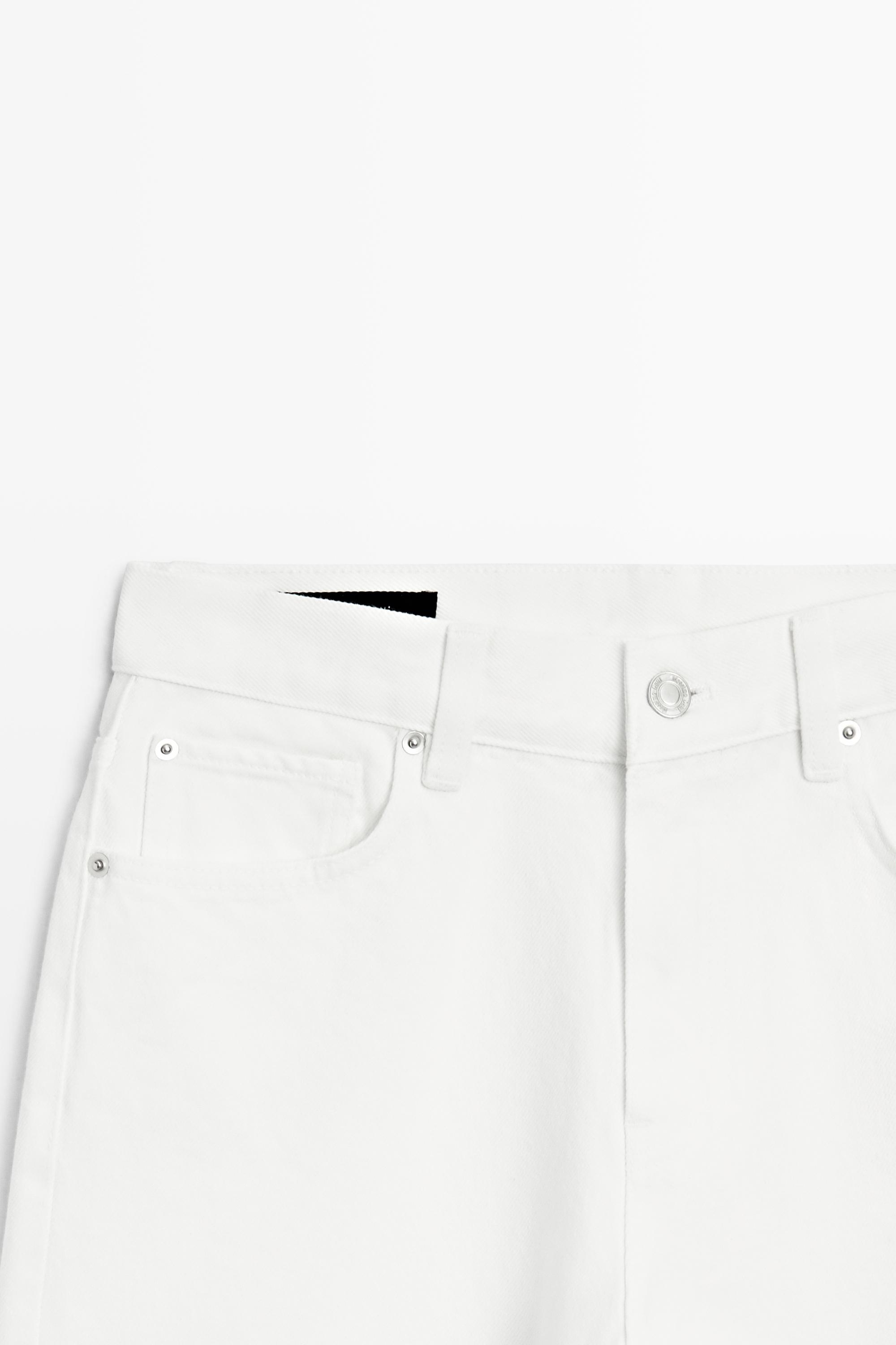 Mid-rise cropped wide-leg jeans — Off white