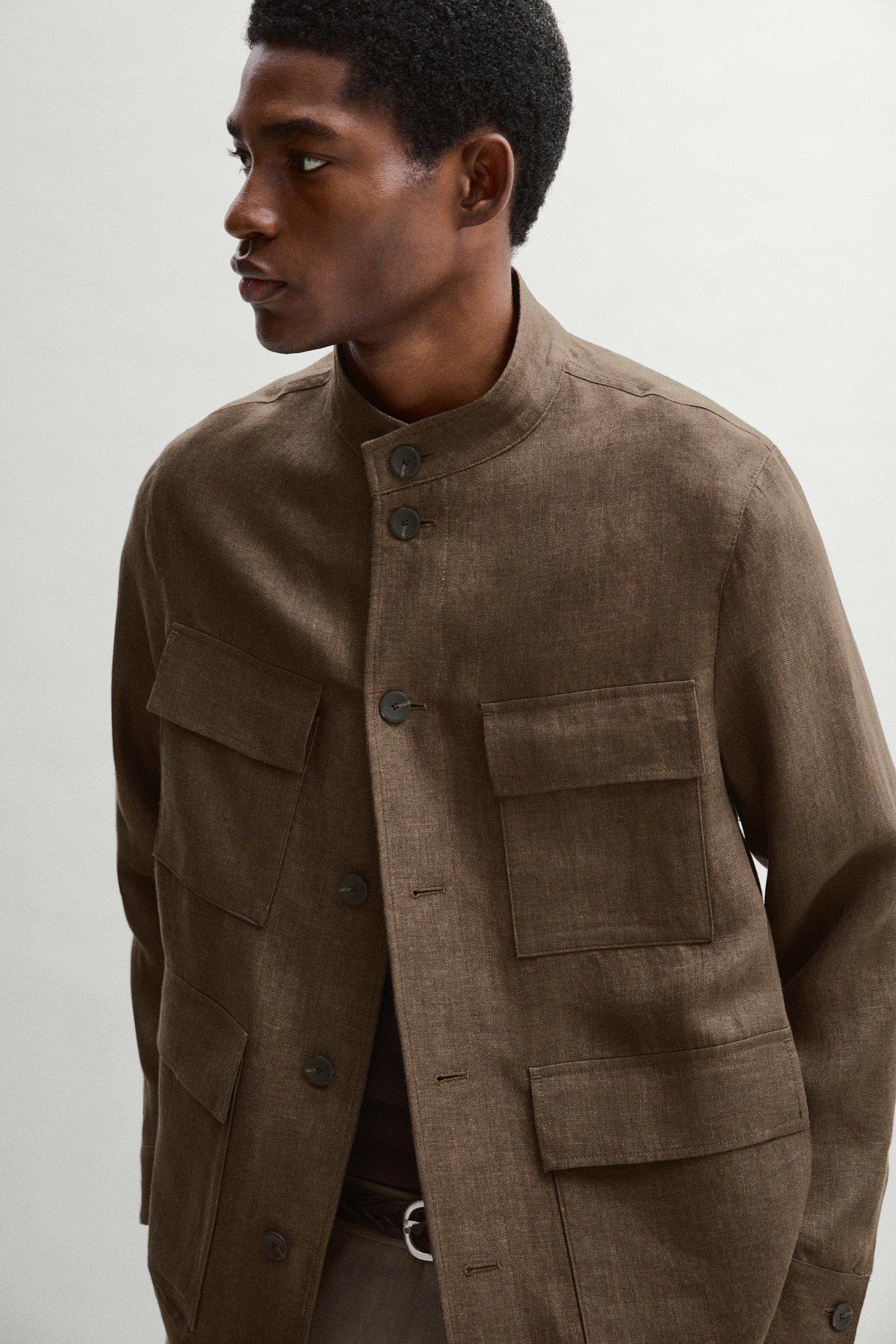 Total look faded linen overshirt — OCHRE