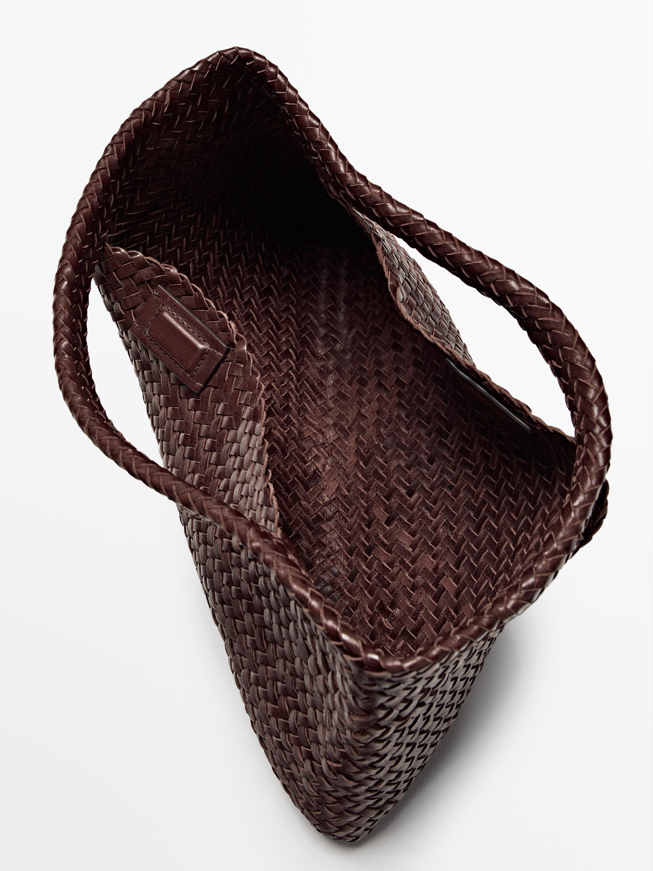 Medium woven nappa leather bag