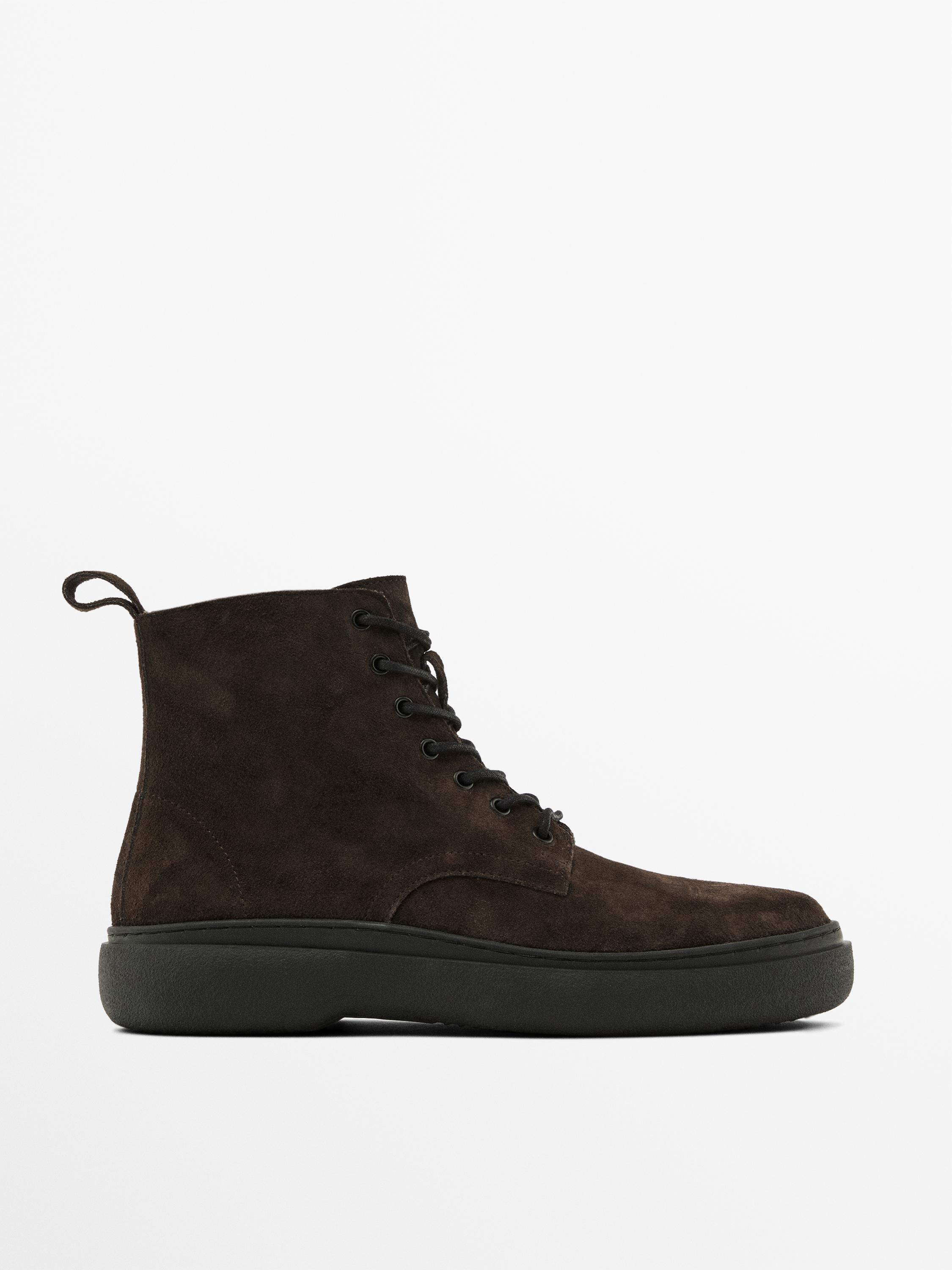 Split suede boots