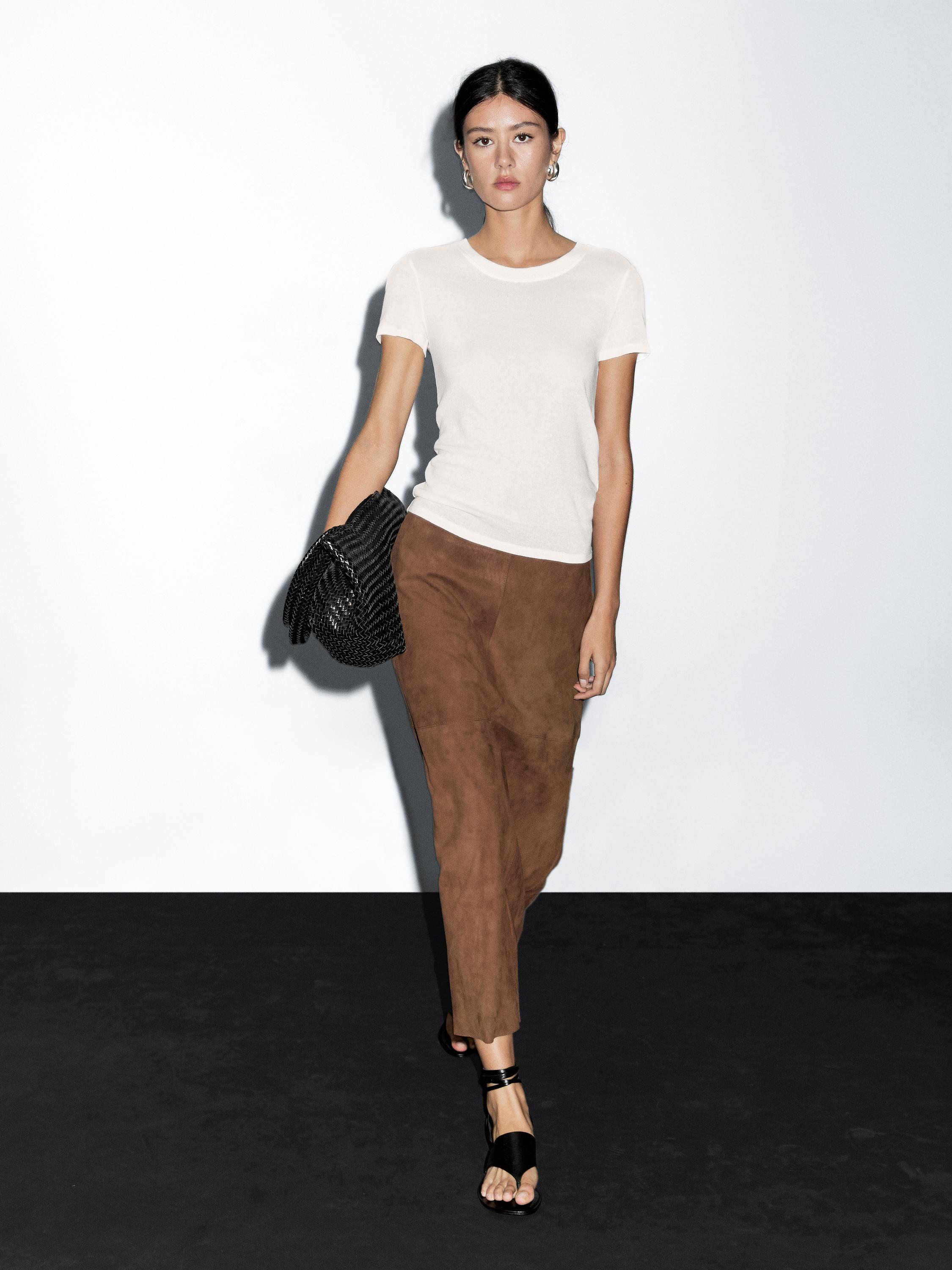 T-shirt texturé effet crêpe 100 % coton