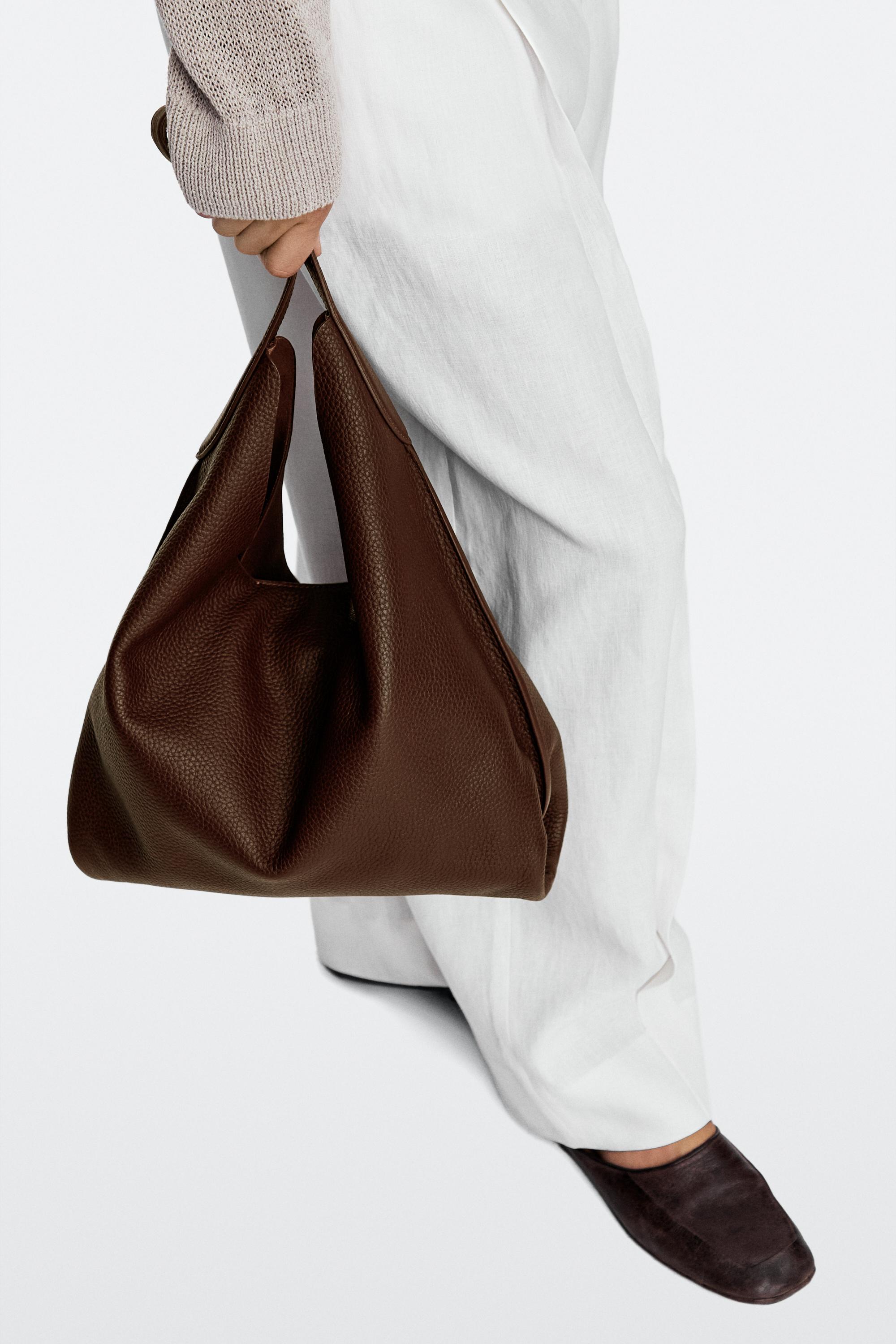 Medium nappa leather shoulder bag — BURGUNDY