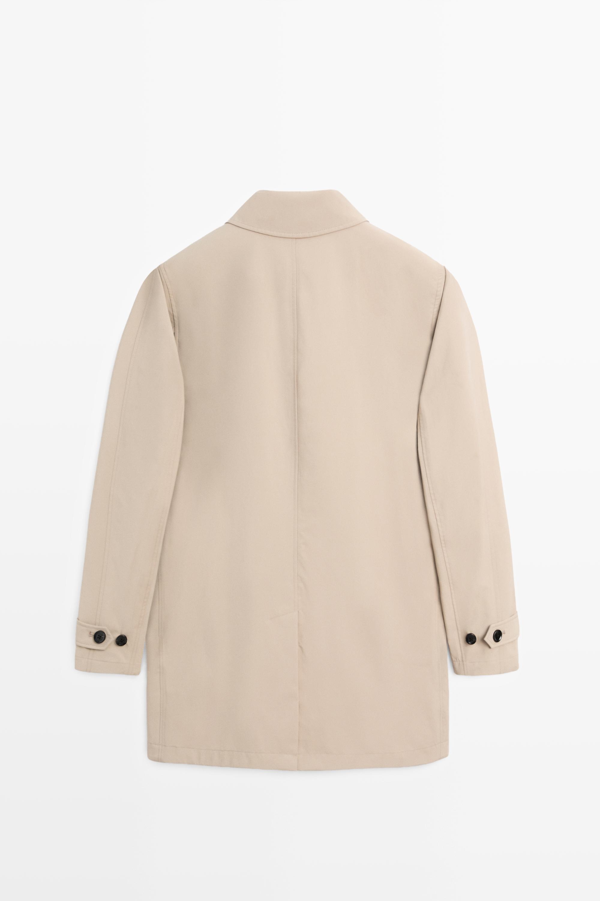 Lightweight long trench coat — PALE SAND