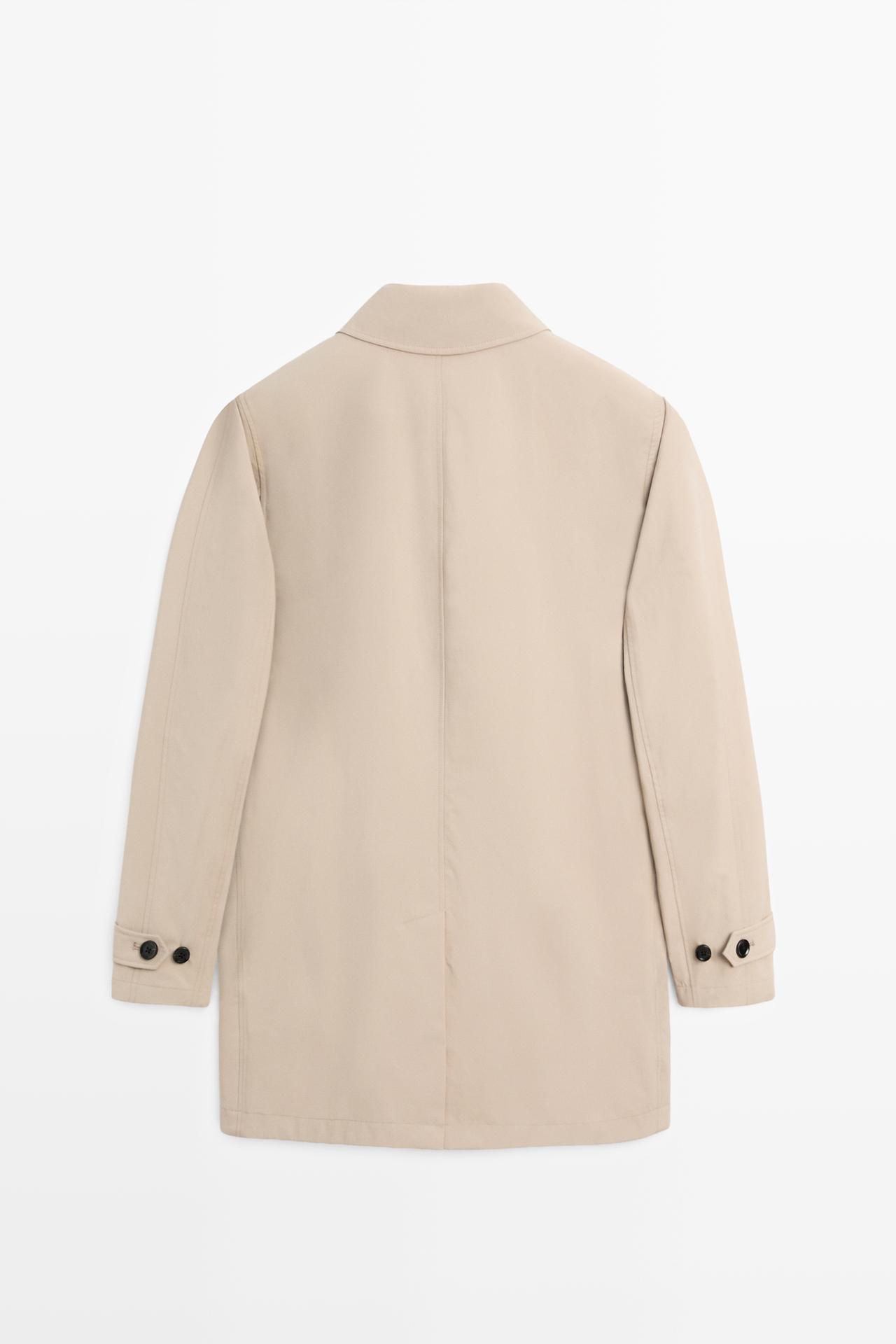Lightweight long trench coat — PALE SAND